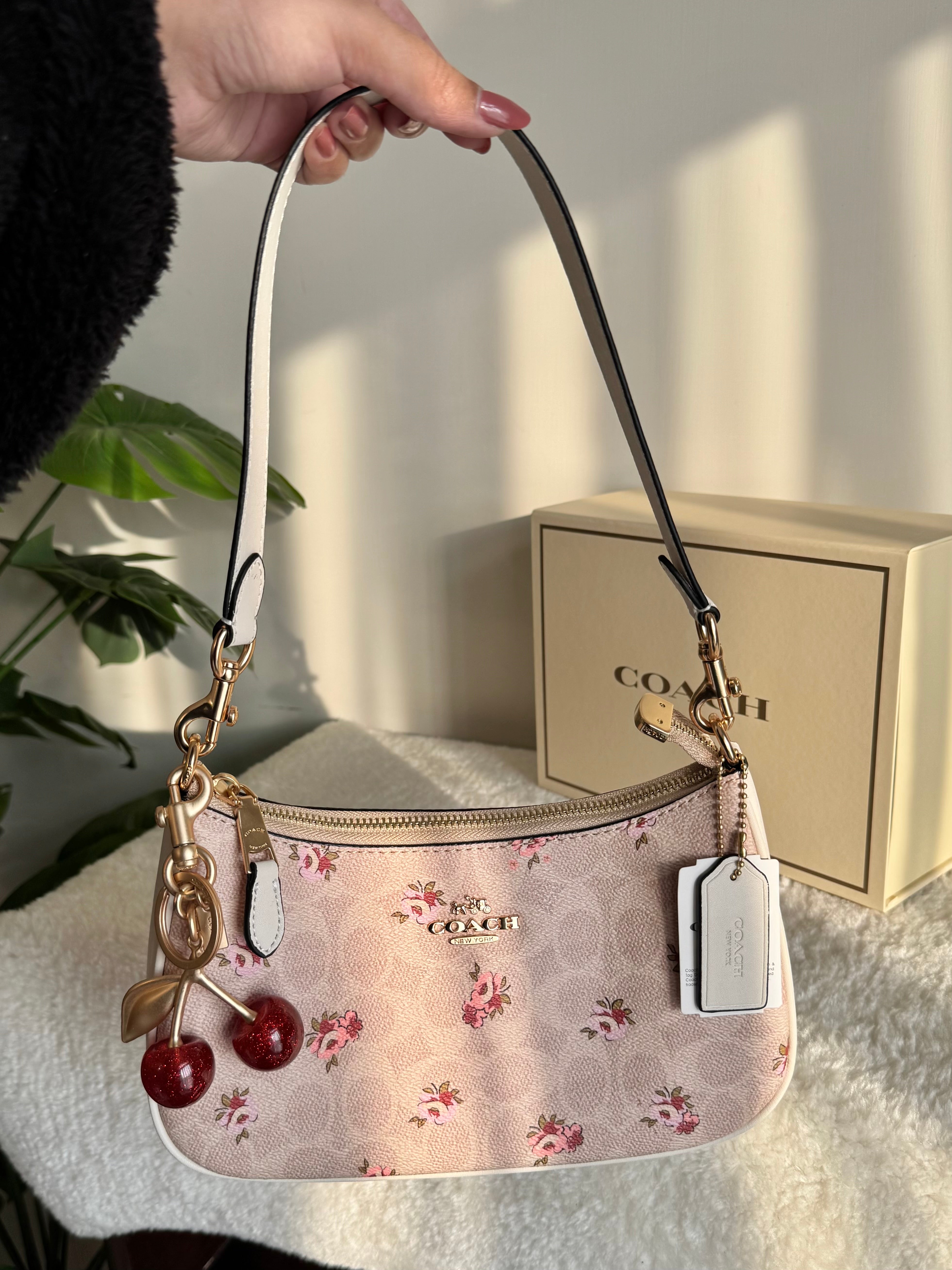 COACH TERI PREMIUM with Coach Cherry Charm (Floral) - BOX PACKING