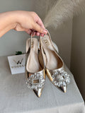 Zara Crystal Heels - Champagne