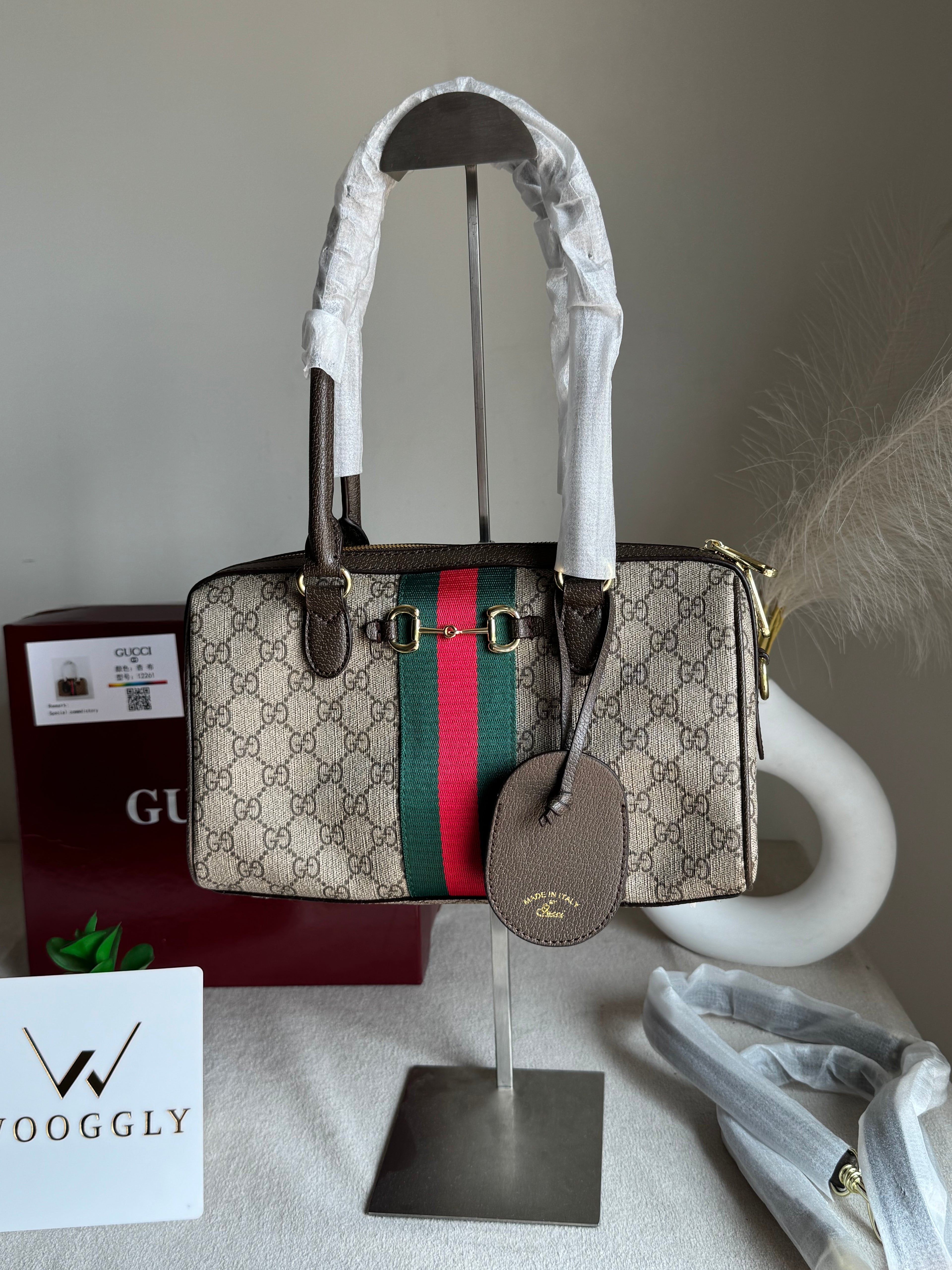 Gucci High Quality Hand Bag - Chocolate Brown - BOX PACKING