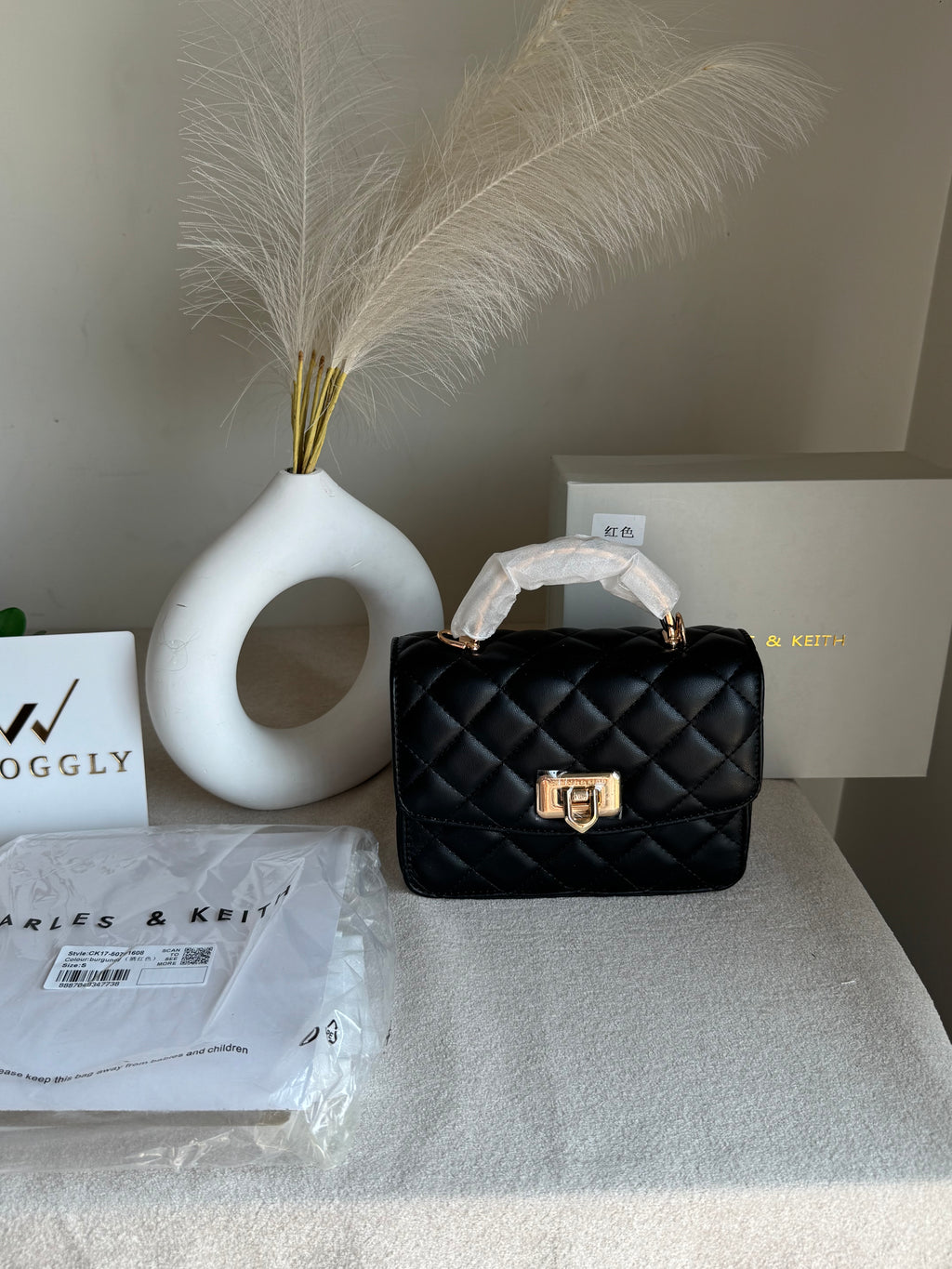Premium C & K Elora Bag with PROPER PACKING Black