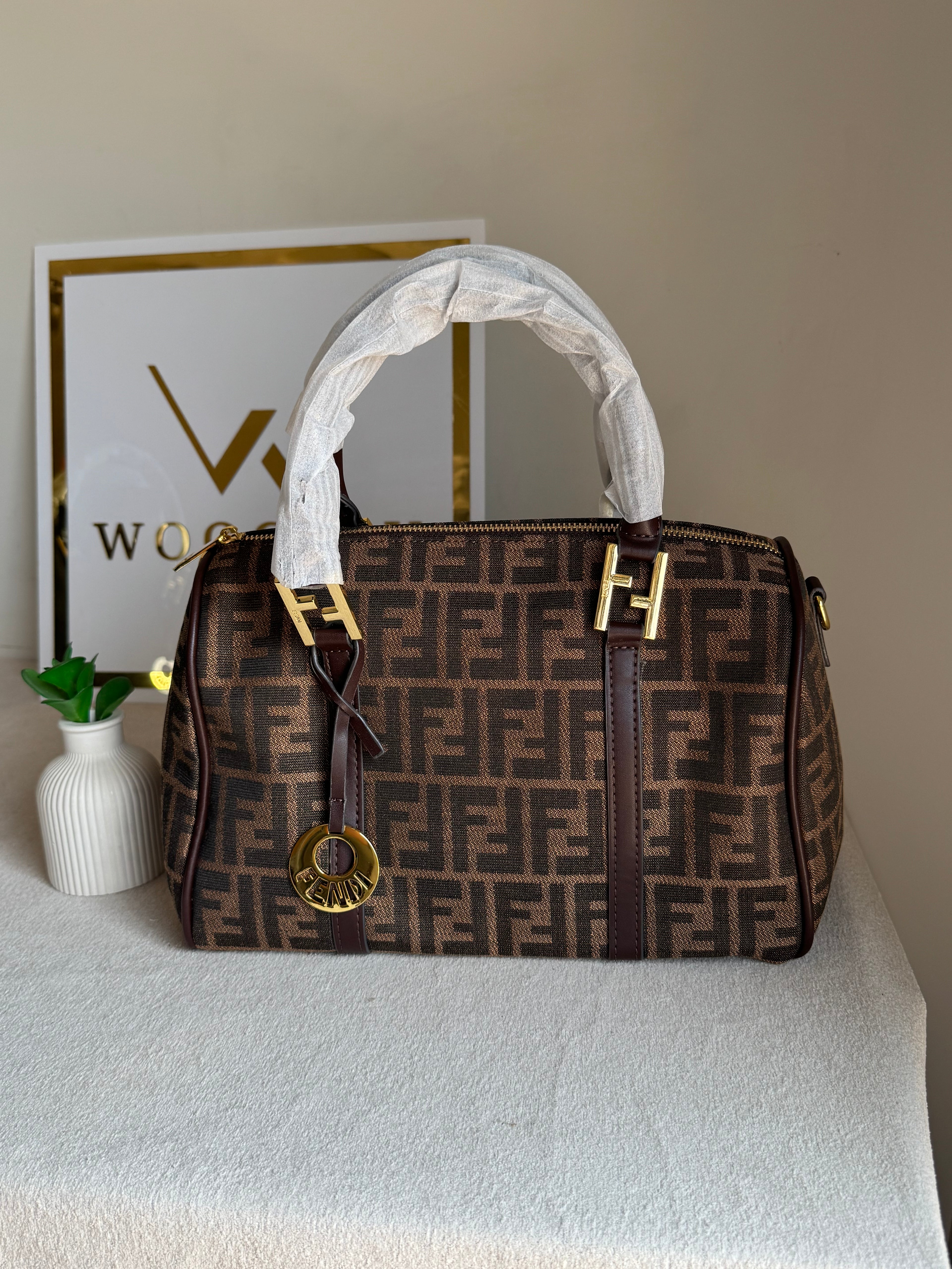 Fendi Signature Hand Bag - Signature Brown