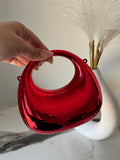 Viral Metallic Clutch with Chain - Mini Red