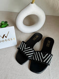 Jimmy Choo Glam Slides Black with Pearl