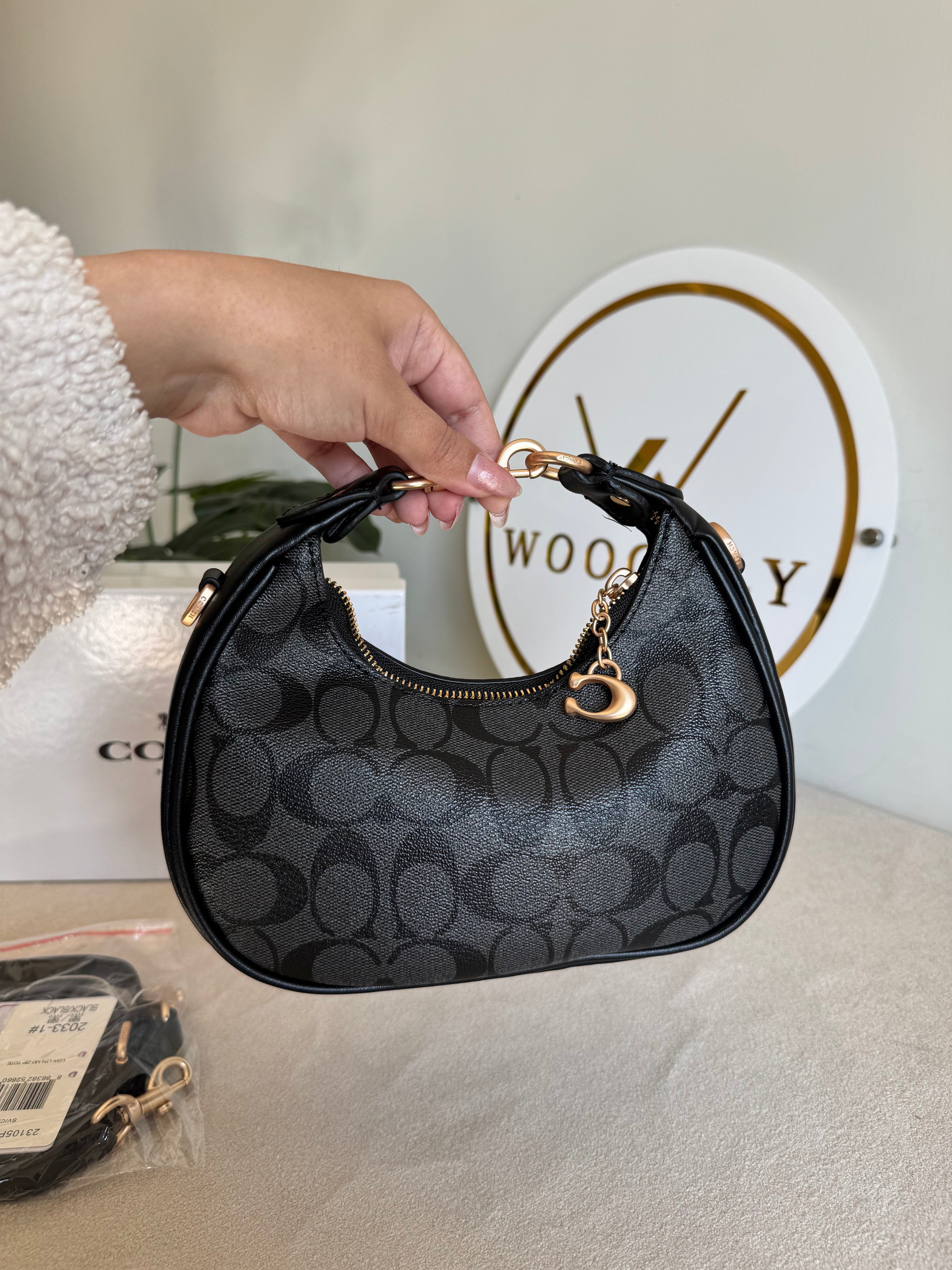 COACH Jonie Bag PREMIUM  (Signature Black) - BOX PACKING