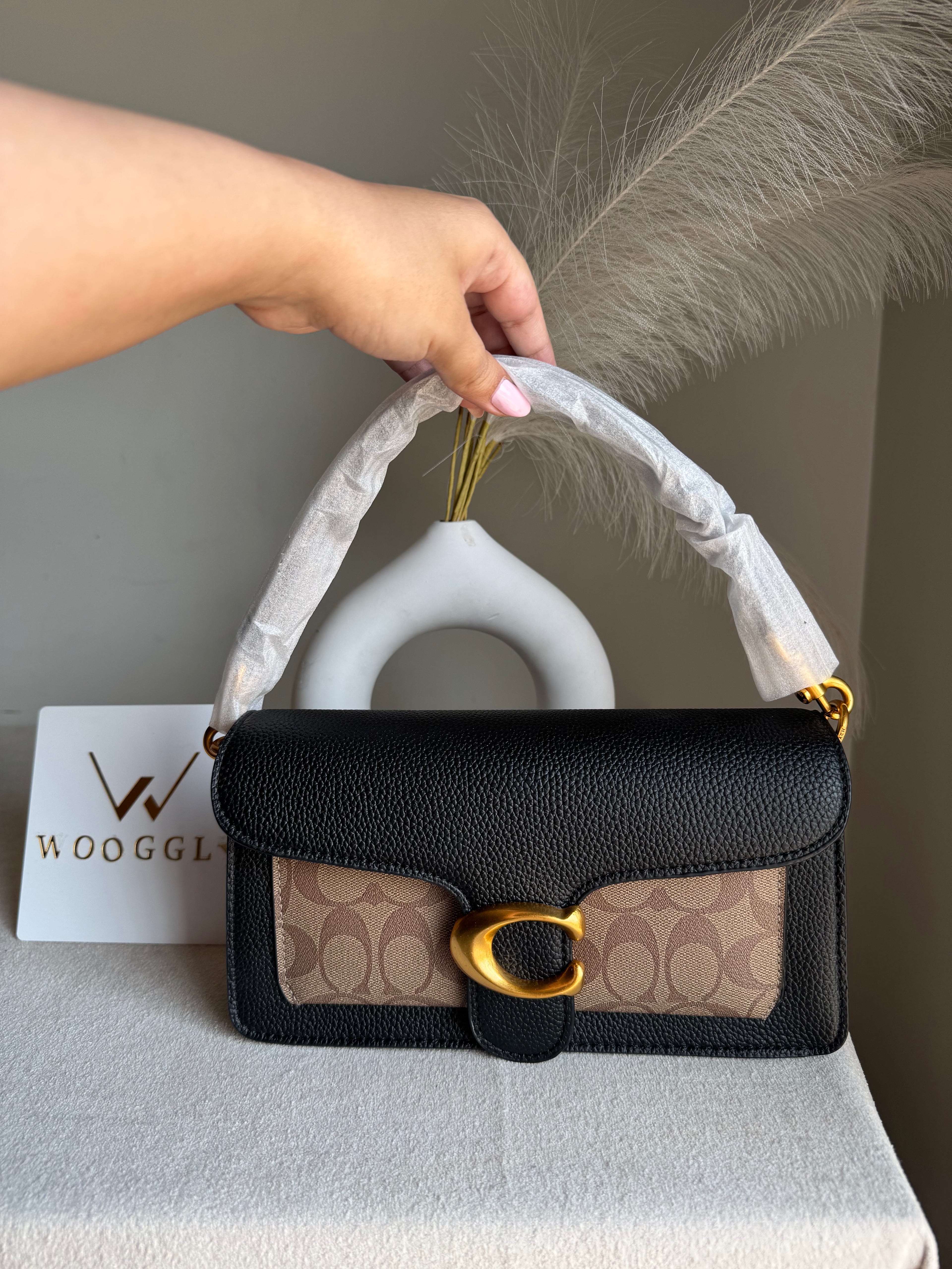 COACH TABBY Black & Khaaki Good Quality -  BOX PACKING