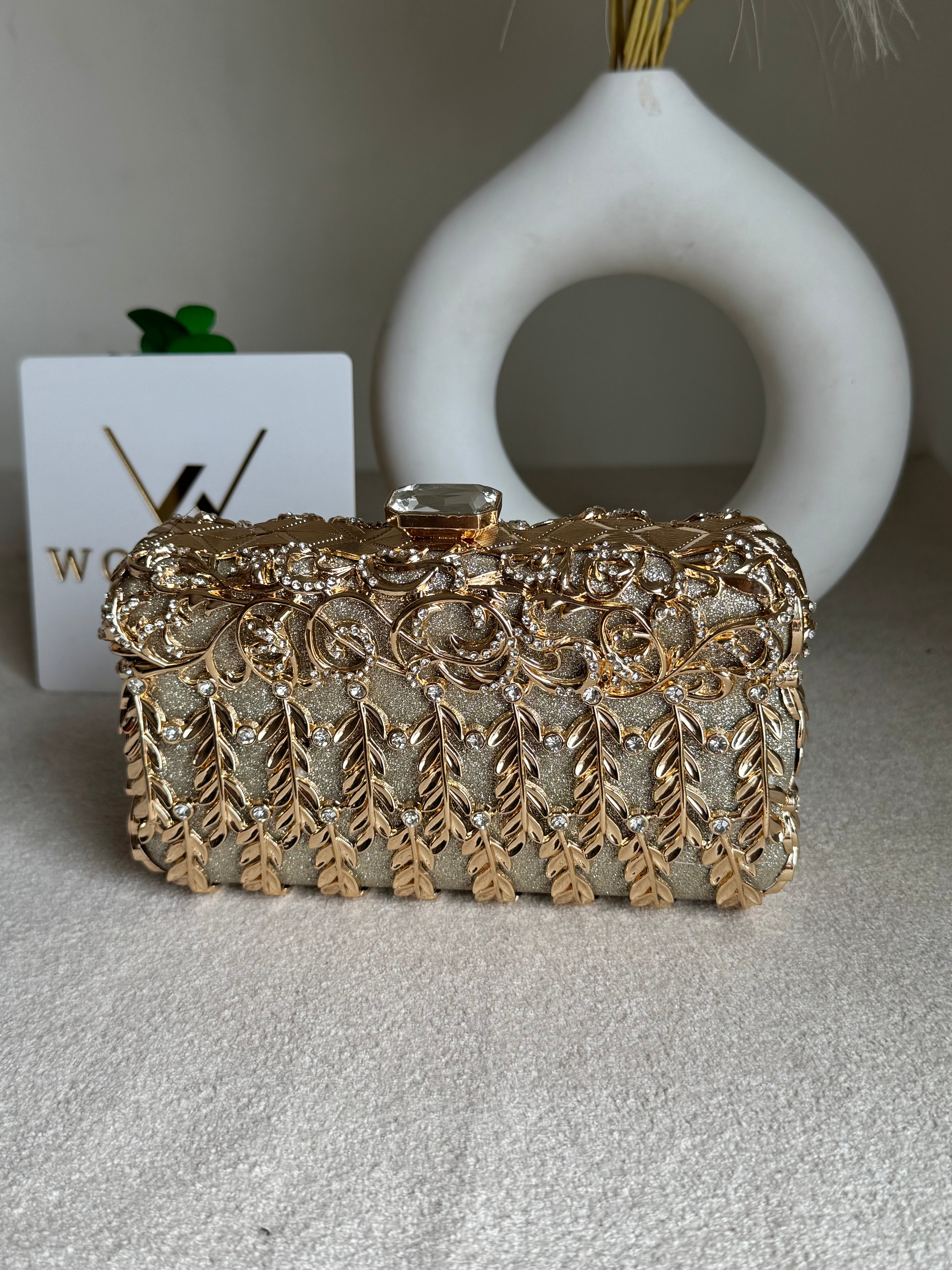 Amour Clutch Champagne Metal