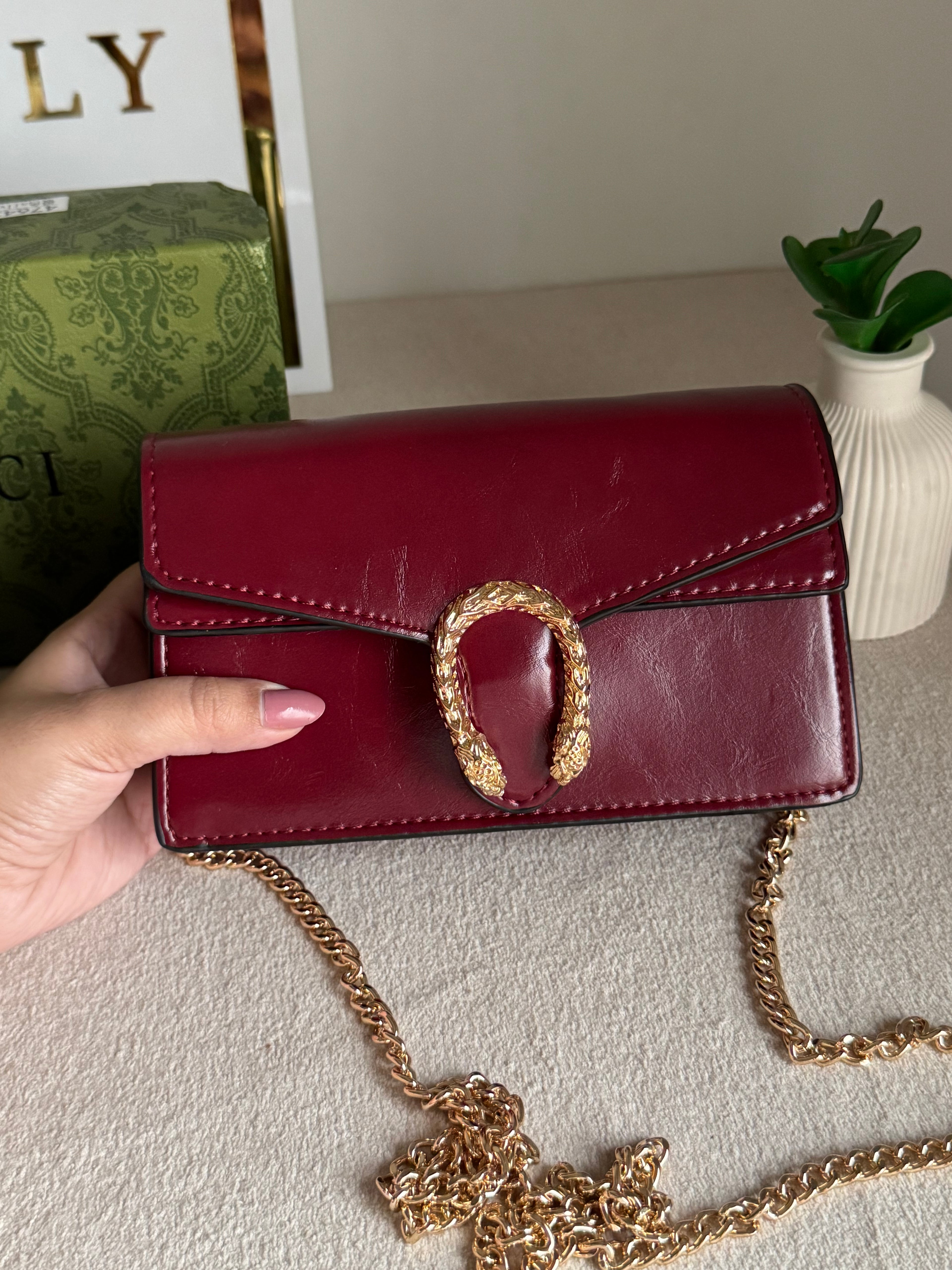 Viral Mini Gucci Bag Maroon - Box Packing