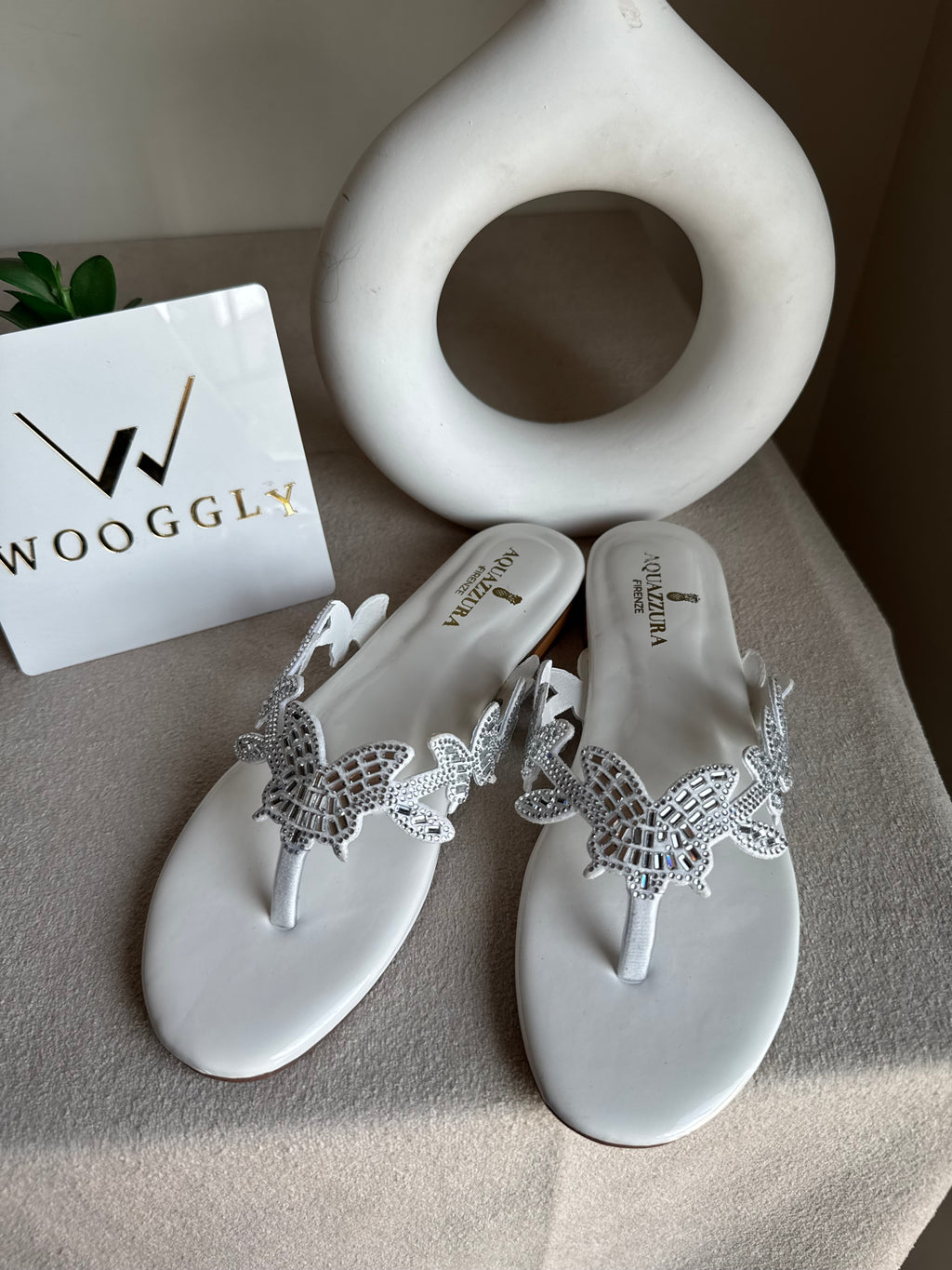 Aquazzura Pretty Slides - White