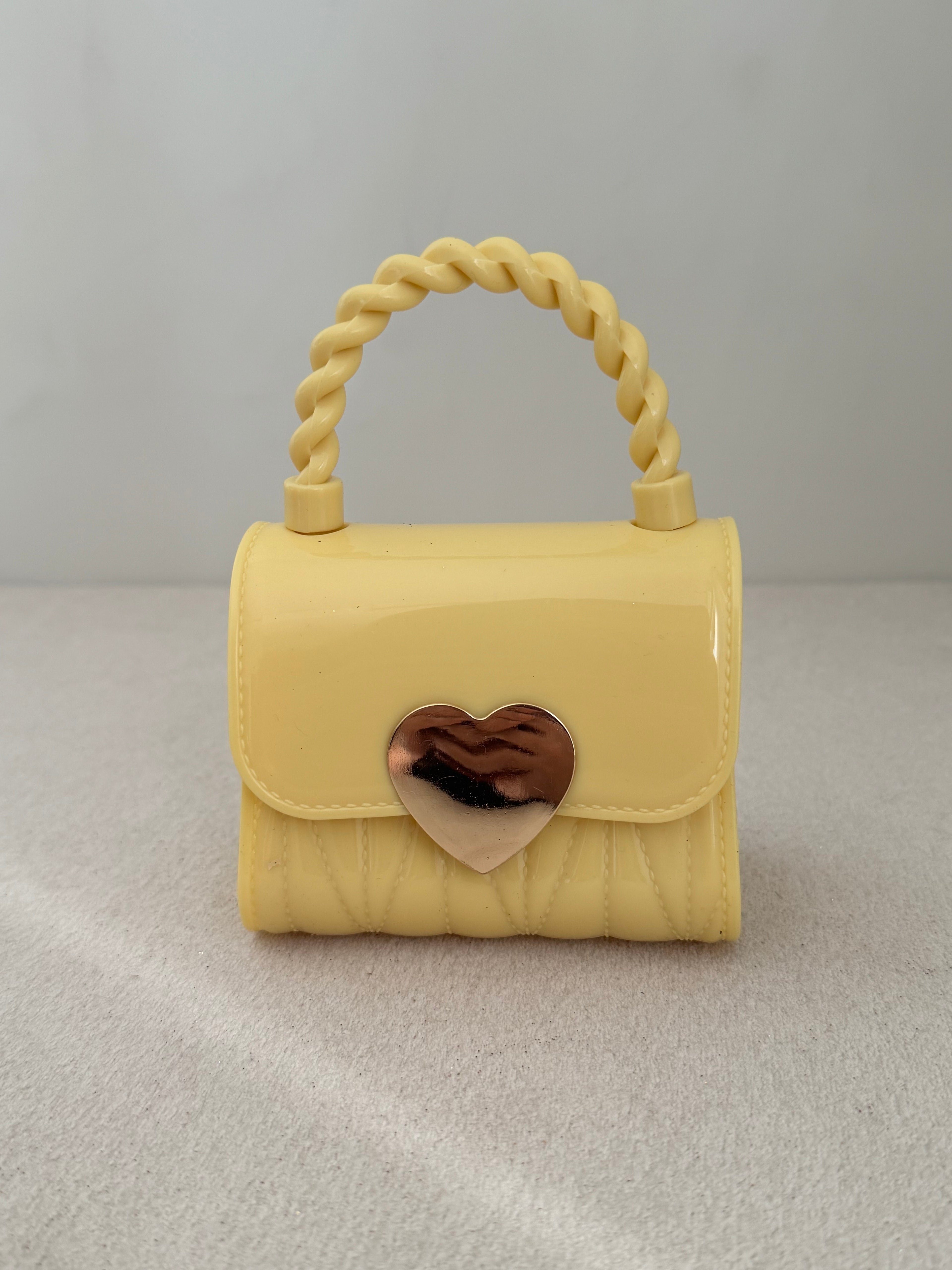 Cute Kids Heart Bag with Chain - Yellow