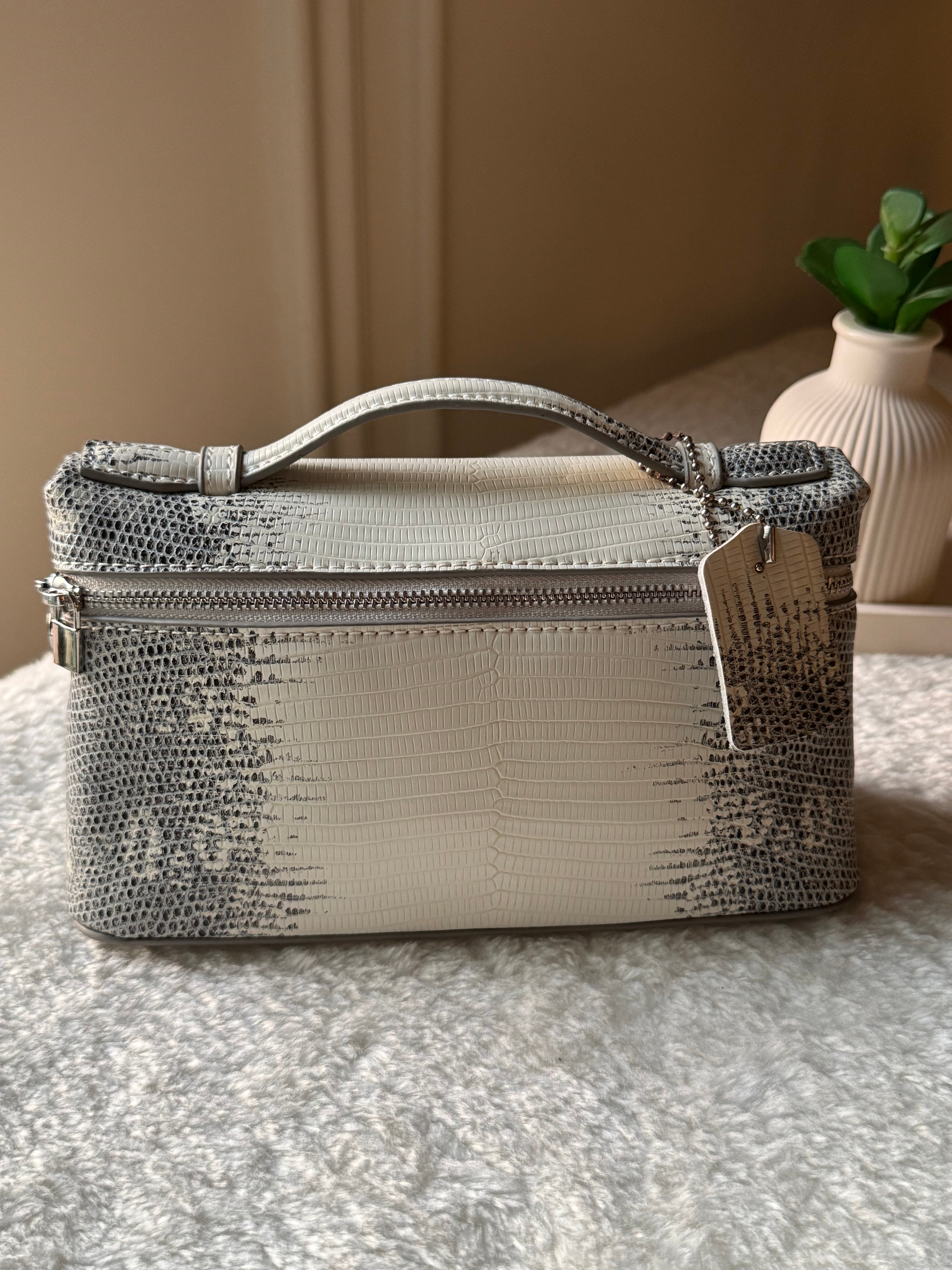 Loro Piana Inspired Pouch Bag (White Textured)