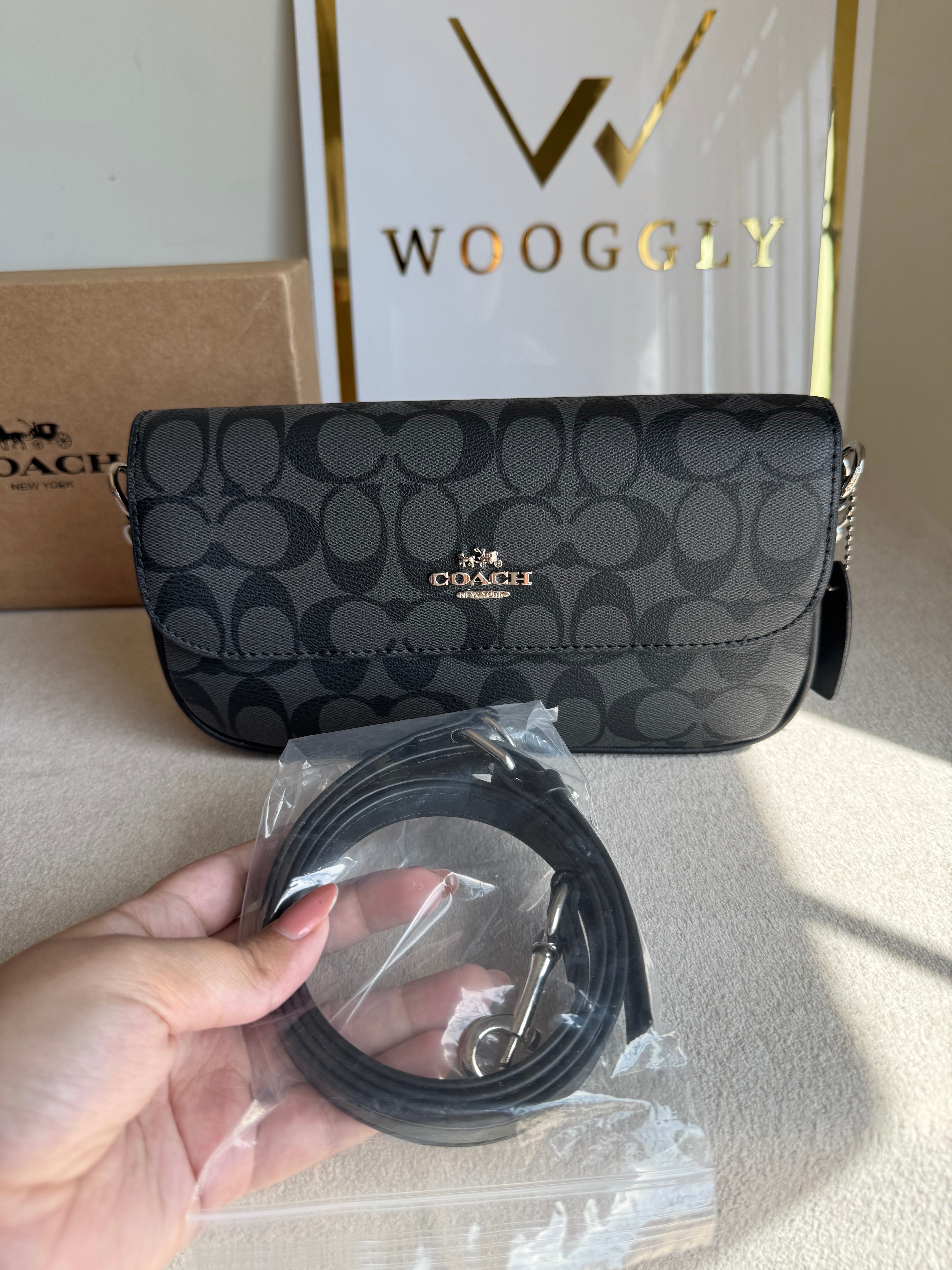 Coach Sling Bag - Black & Grey (BOX PACKING)