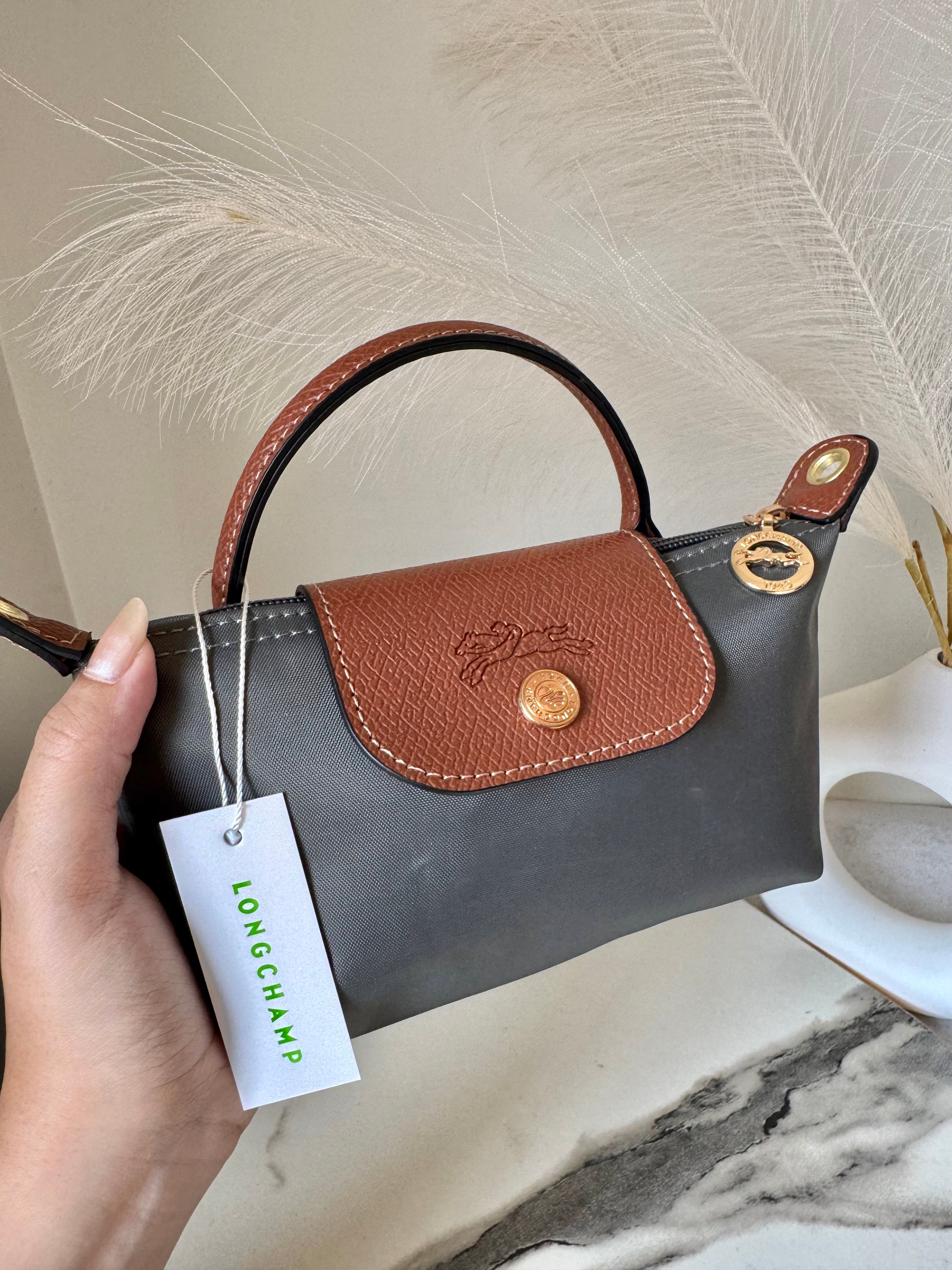 LongChamp Crossbody Bag with Strap - Grey (WITH BRAND LOGO)