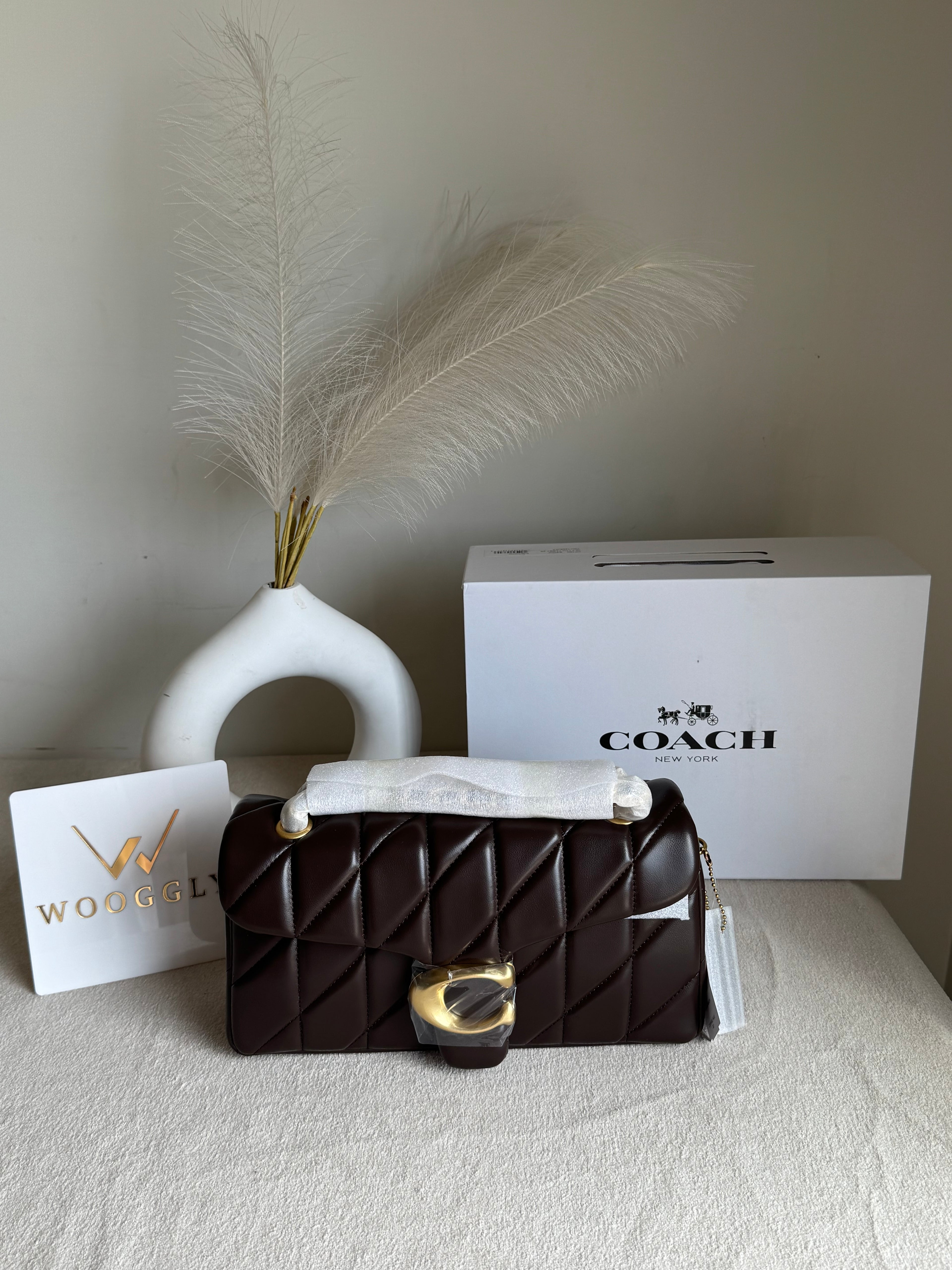 COACH Quilted Tabby EXTREMELY PREMIUM (Chocolate Brown) - BOX PACKING