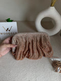 Viral High Quality Rhinestone Clutch with Chain - Rose Gold with Silver