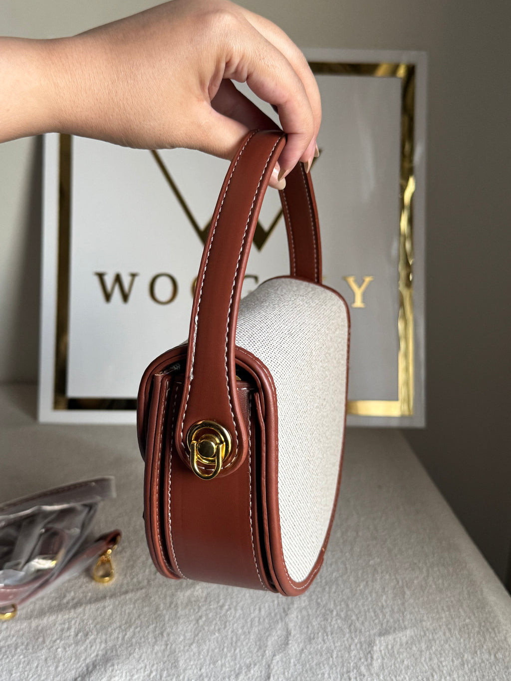 Statement Bag - Brown with Jute