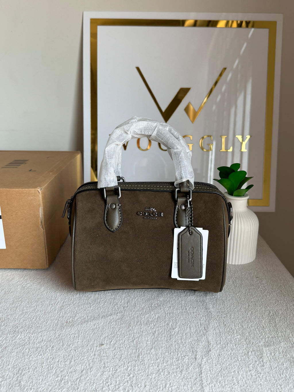 COACH Mini Duffle Bag PREMIUM with Long Strap (Olive) - BOX PACKING