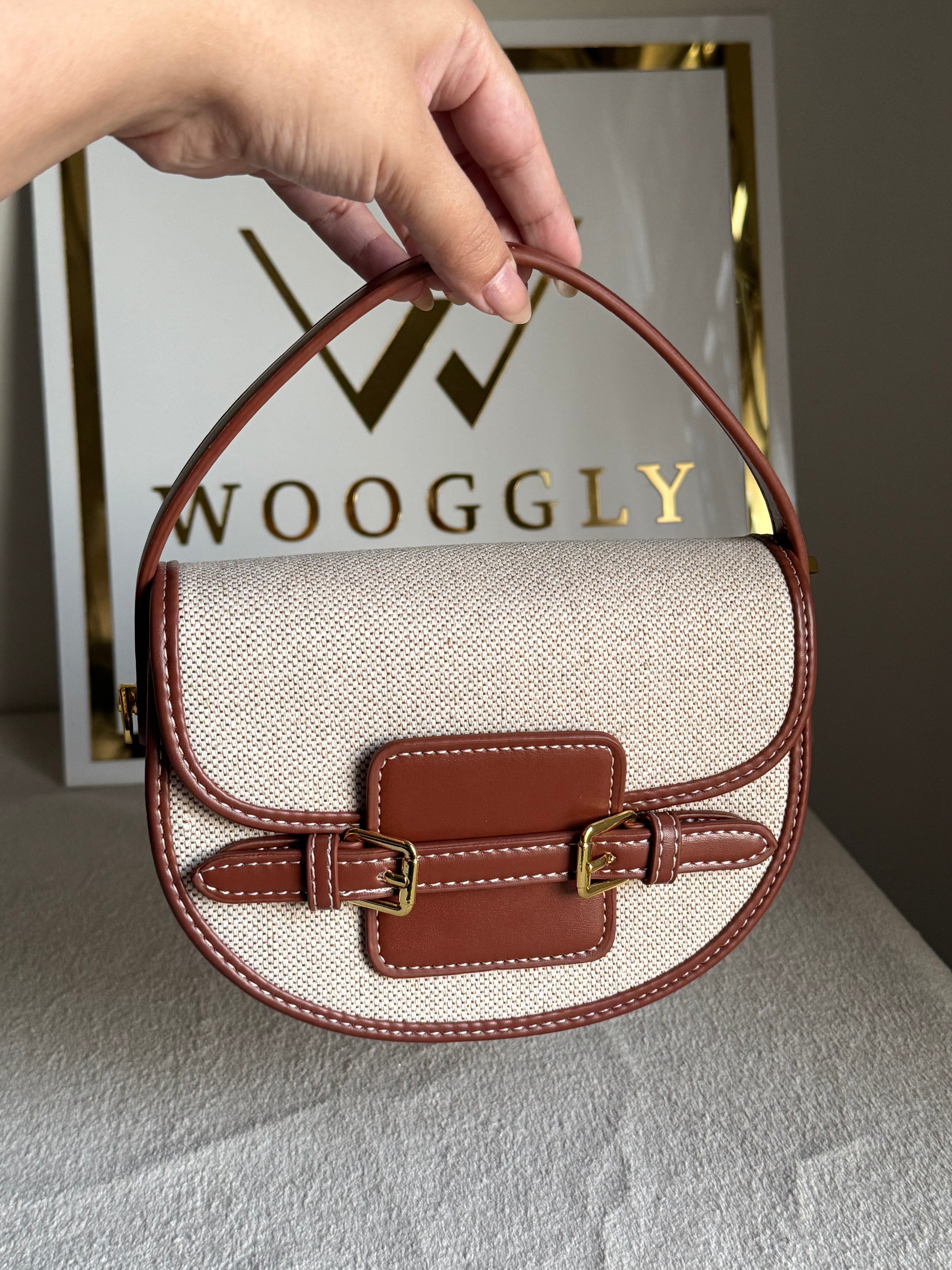 Statement Bag - Brown with Jute
