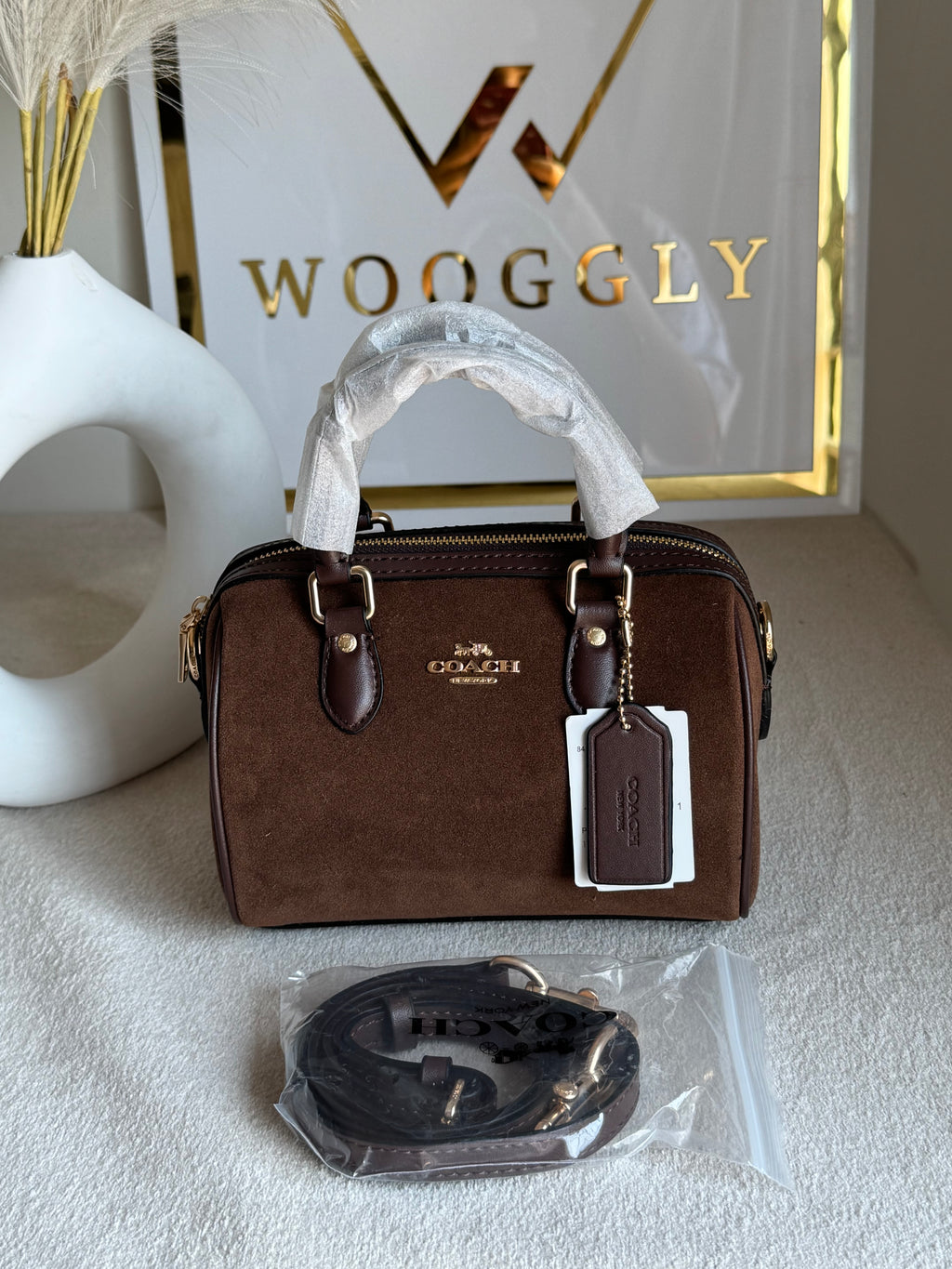 COACH Mini Duffle Bag PREMIUM with Long Strap (Chocolate Brown) - BOX PACKING