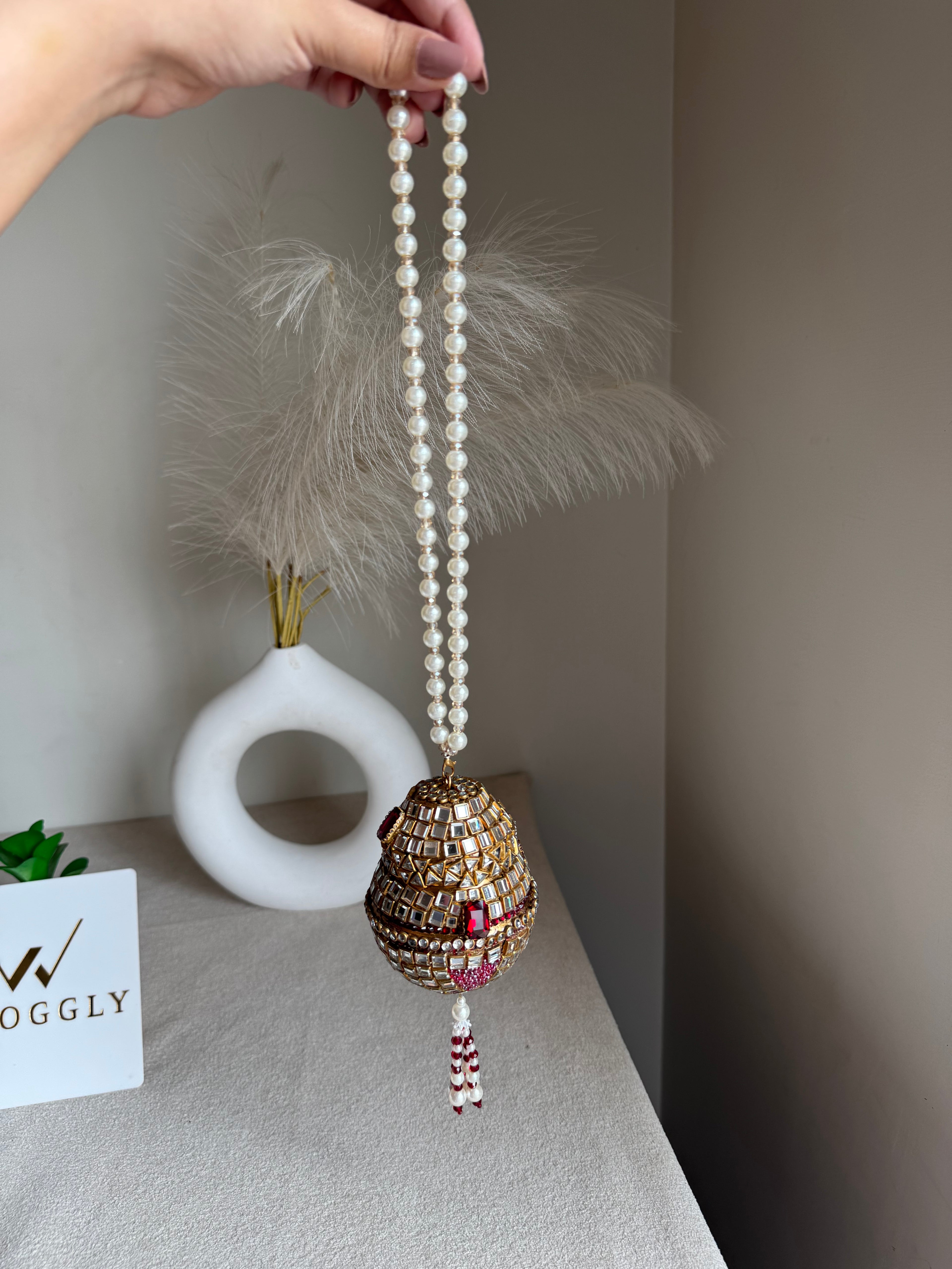 Turkish Potli - Kundan Red