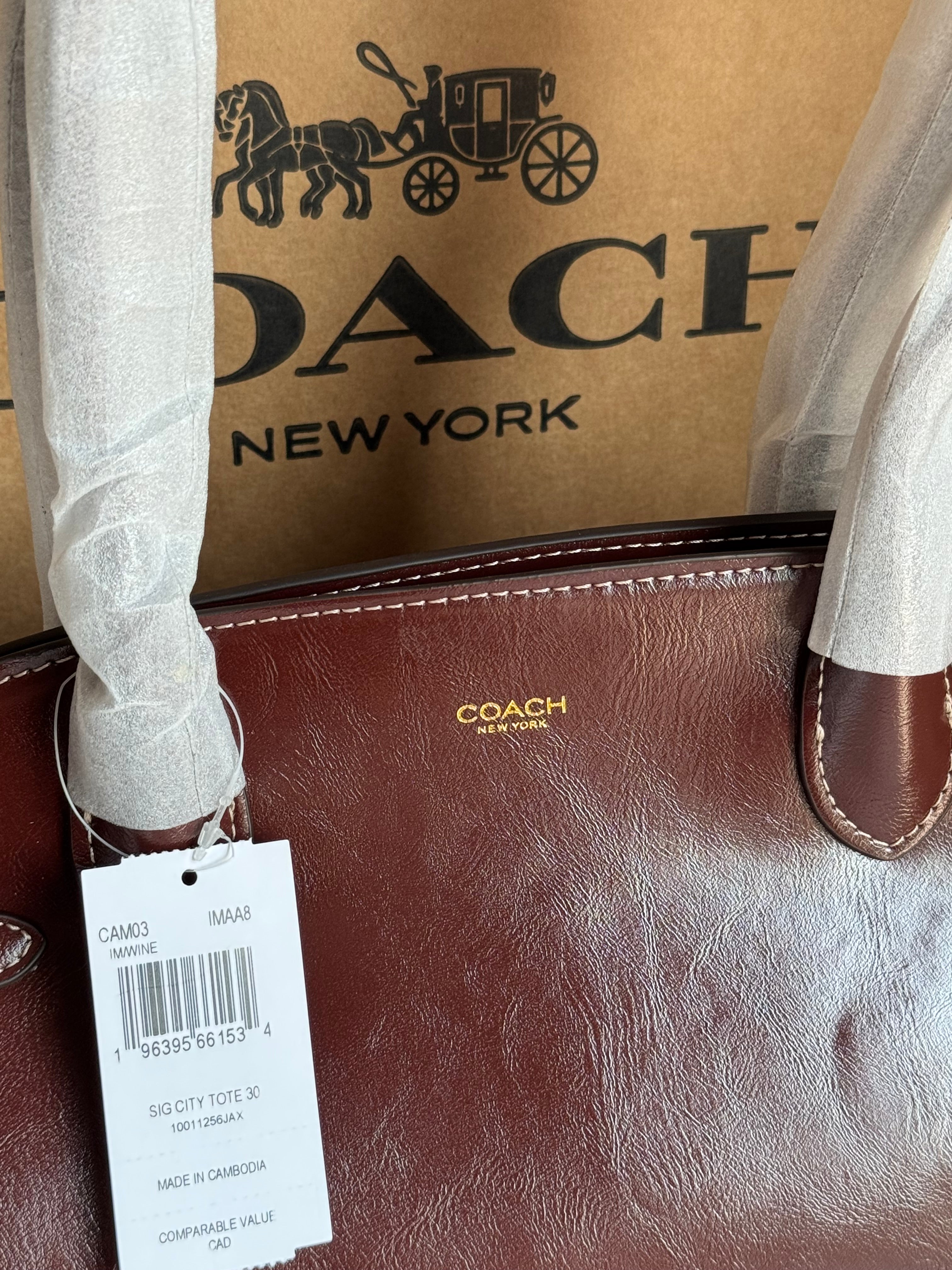 COACH Empire Bag EXTREMELY PREMIUM (Maroon) - BOX PACKING
