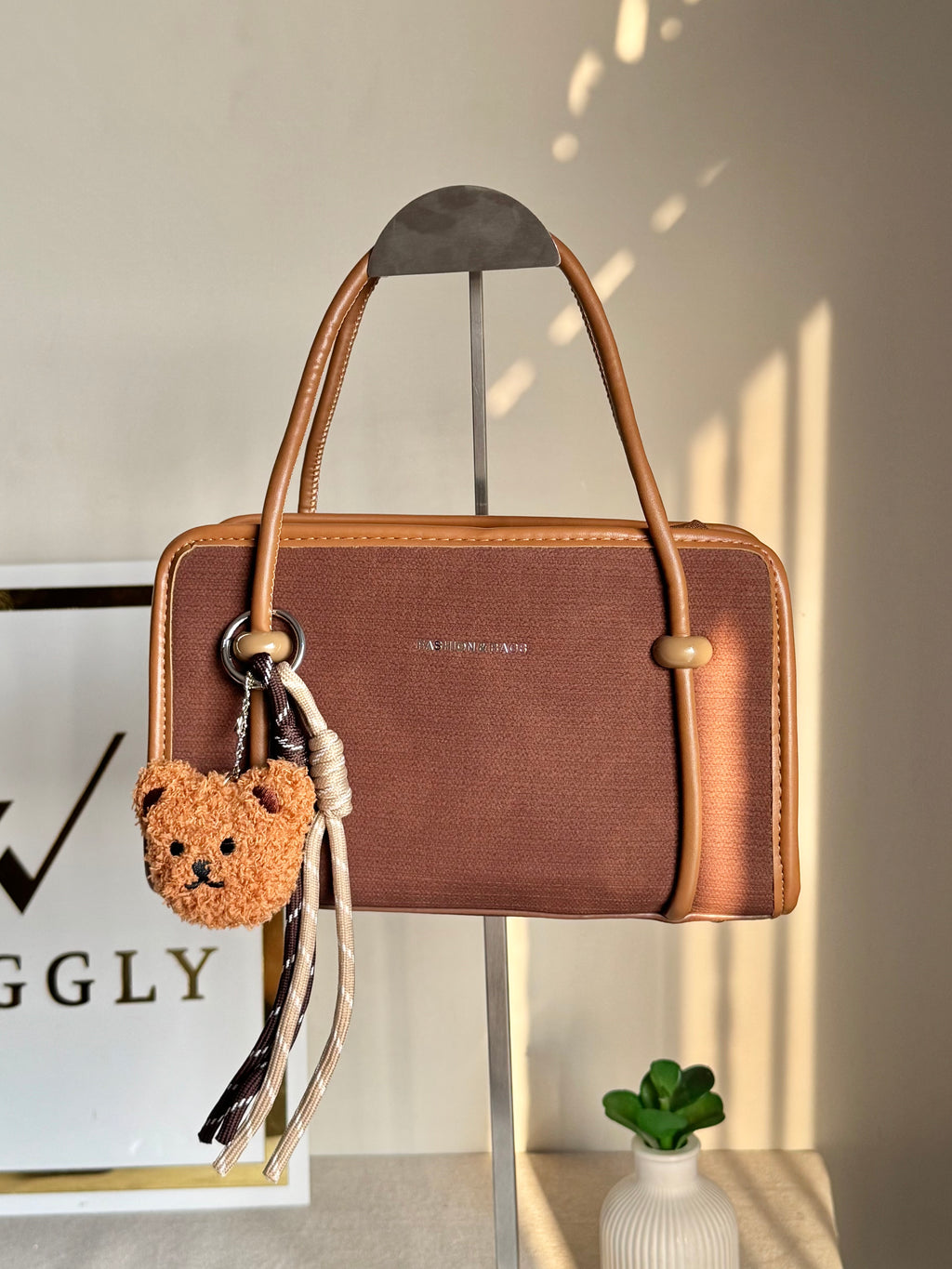 Coco Brown Teddy Bag with Teddy Bag Charm