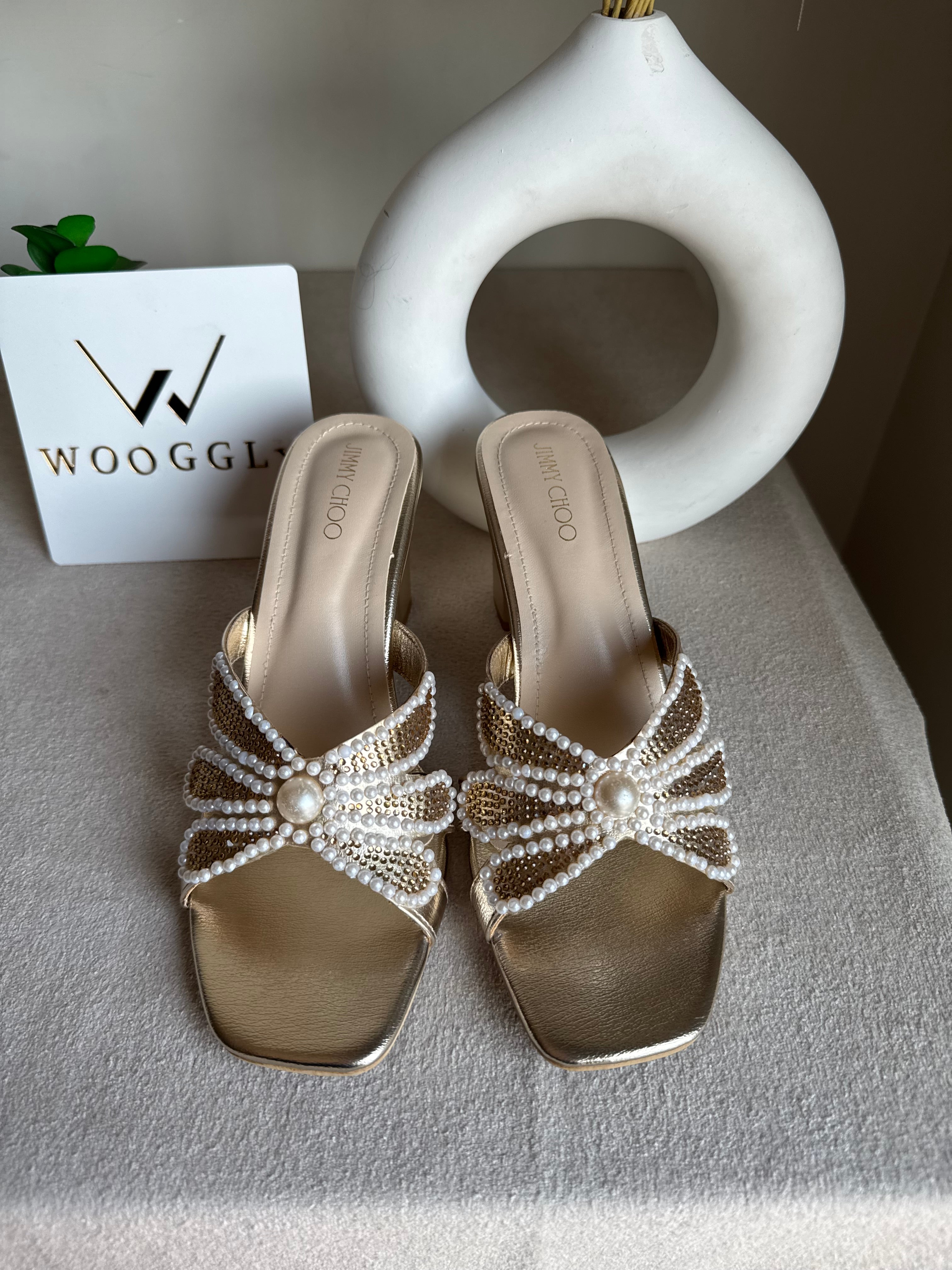 Jimmy Choo Pearl Heels - Champagne
