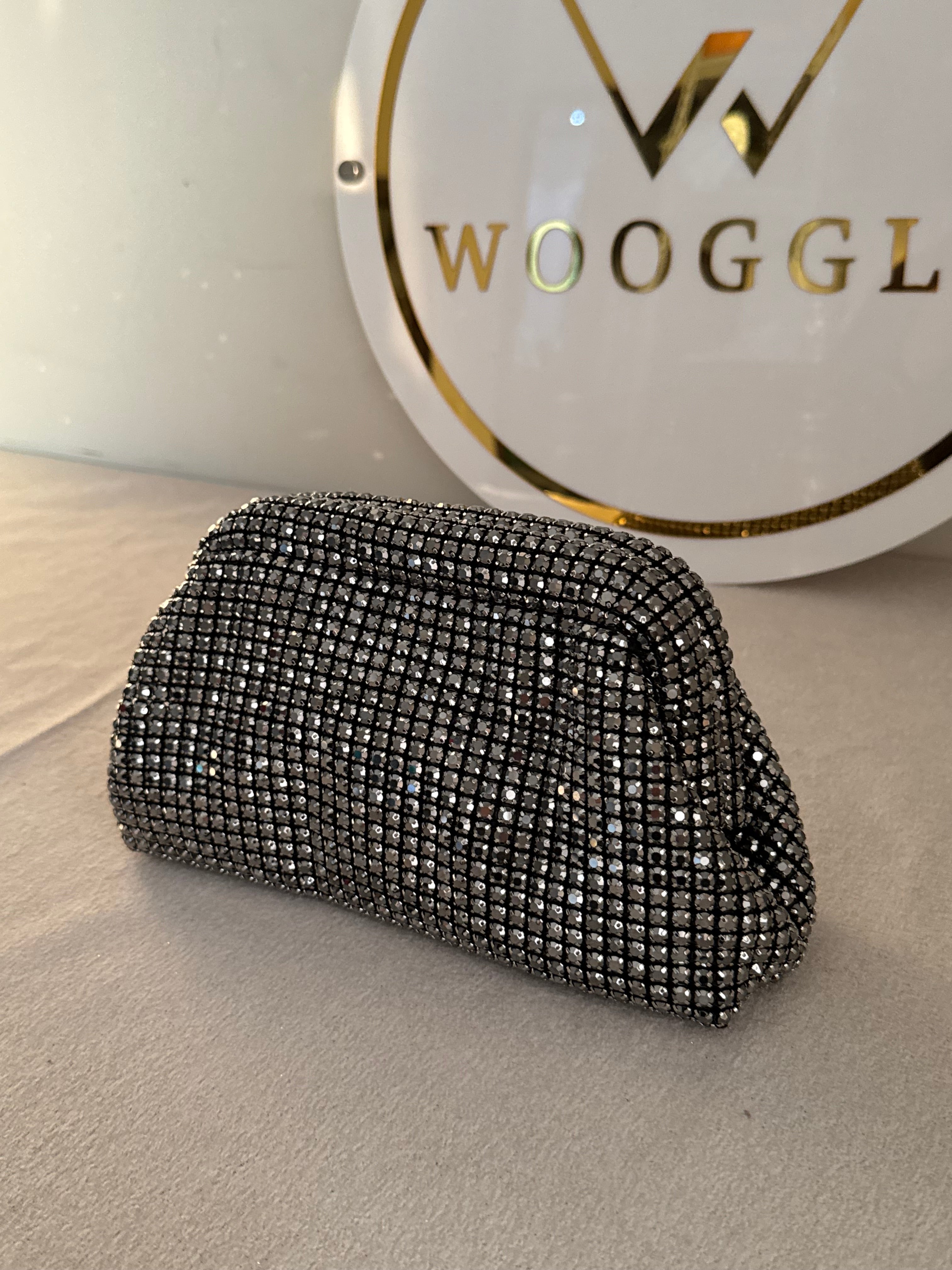 Extremely Premium Rhinestone Evening Clutch (Black)