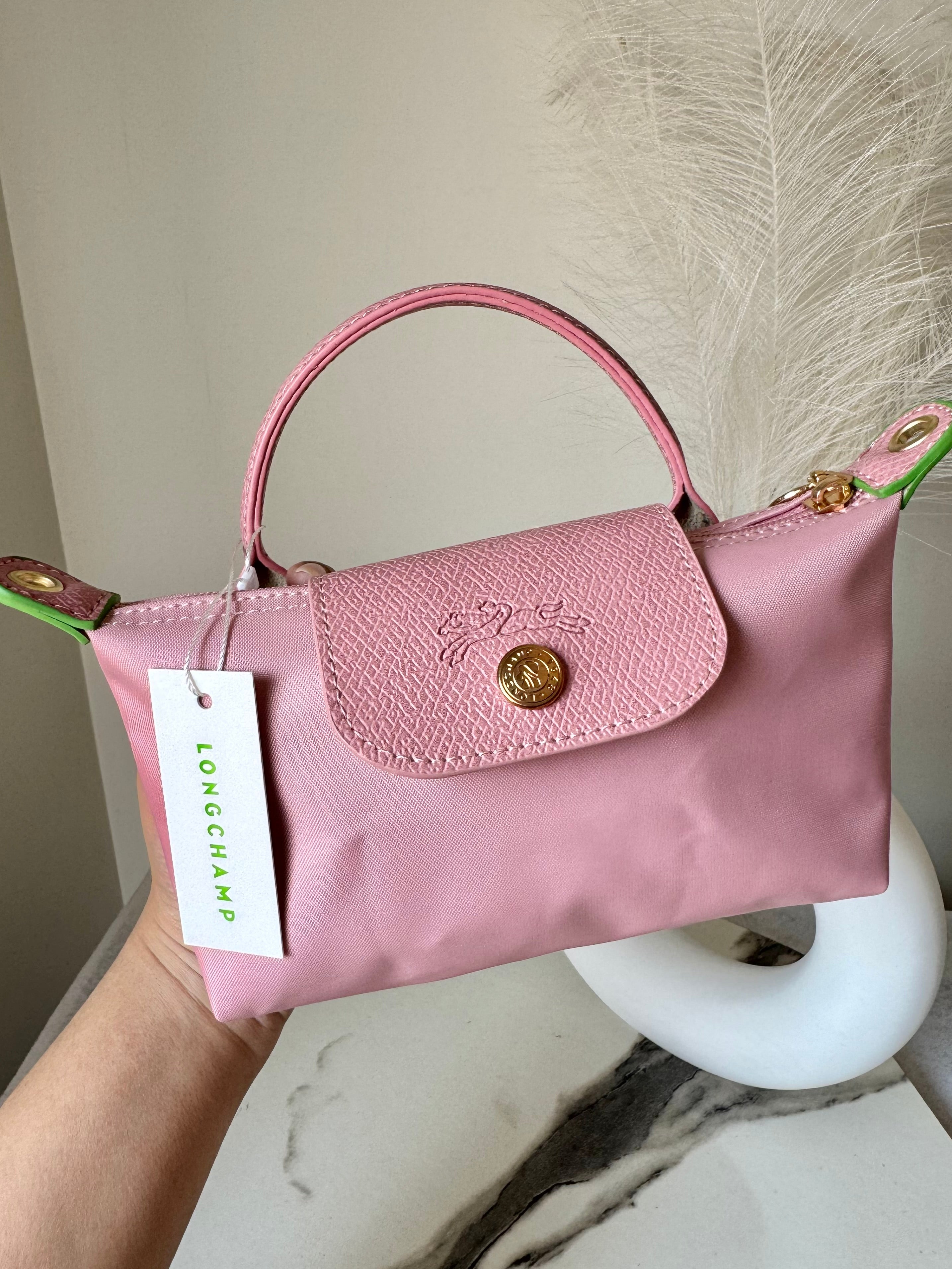 LongChamp Crossbody Bag with Strap - Marshmallow Pink (WITH BRAND LOGO)