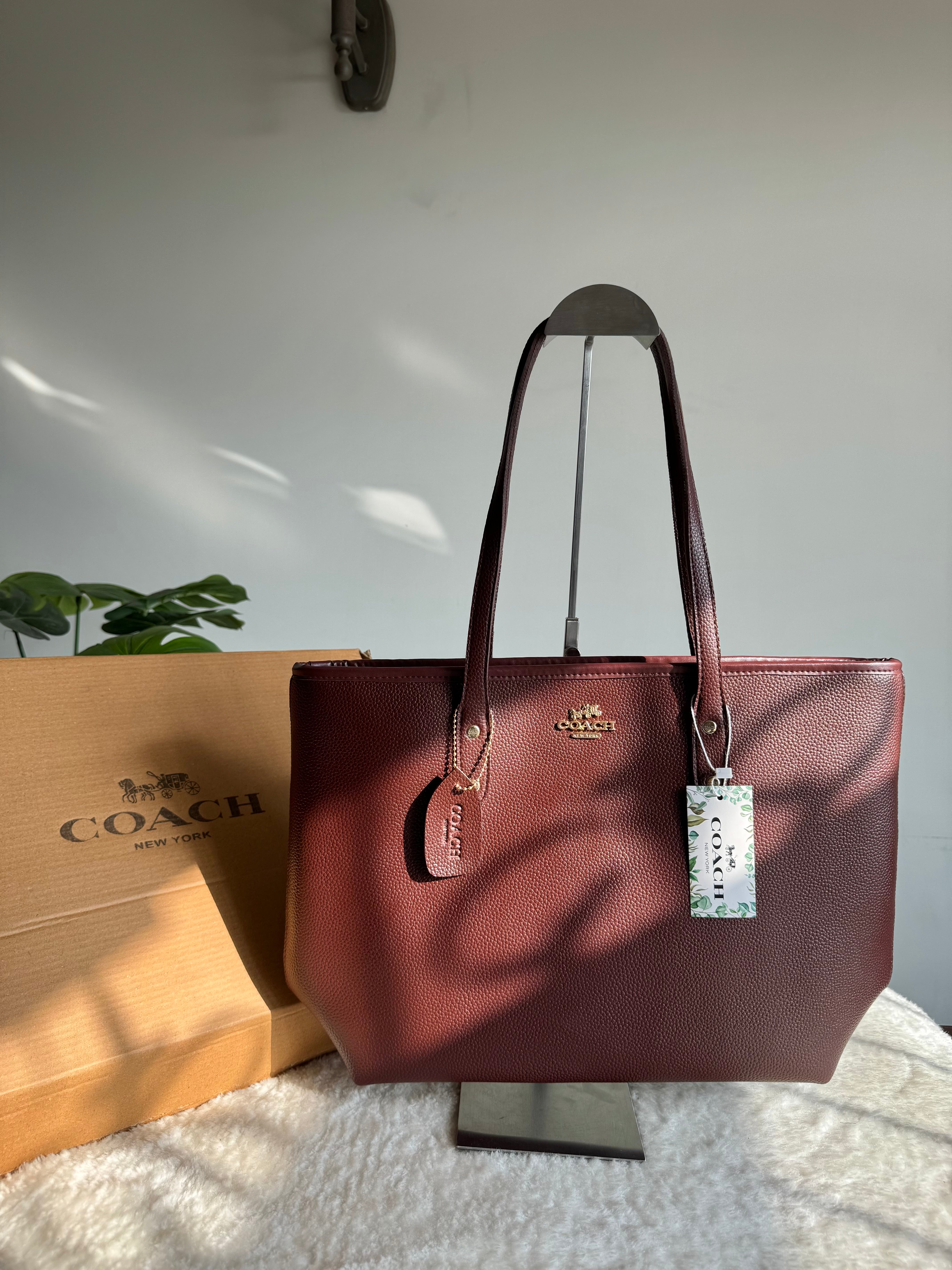 COACH City Tote Bag PREMIUM - Chocolate Brown (BOX PACKING)