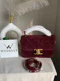 Premium Chloe Hand Bag Burgundy