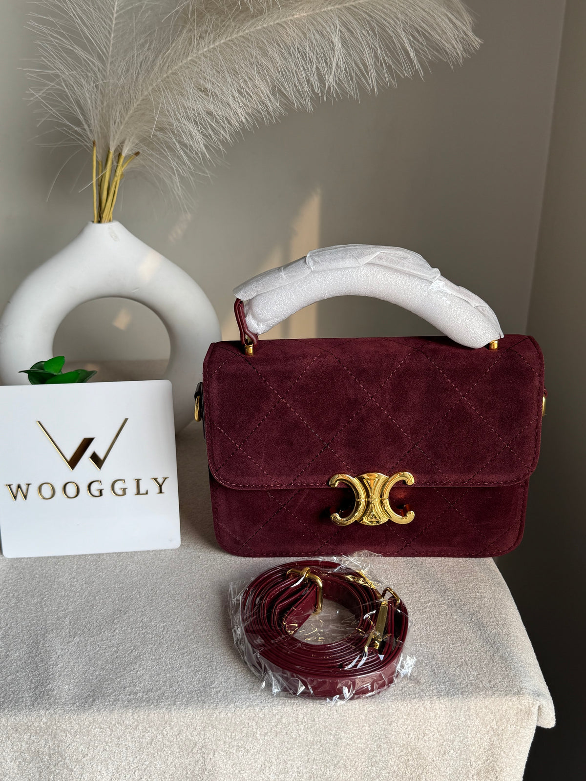 Premium Chloe Hand Bag Burgundy