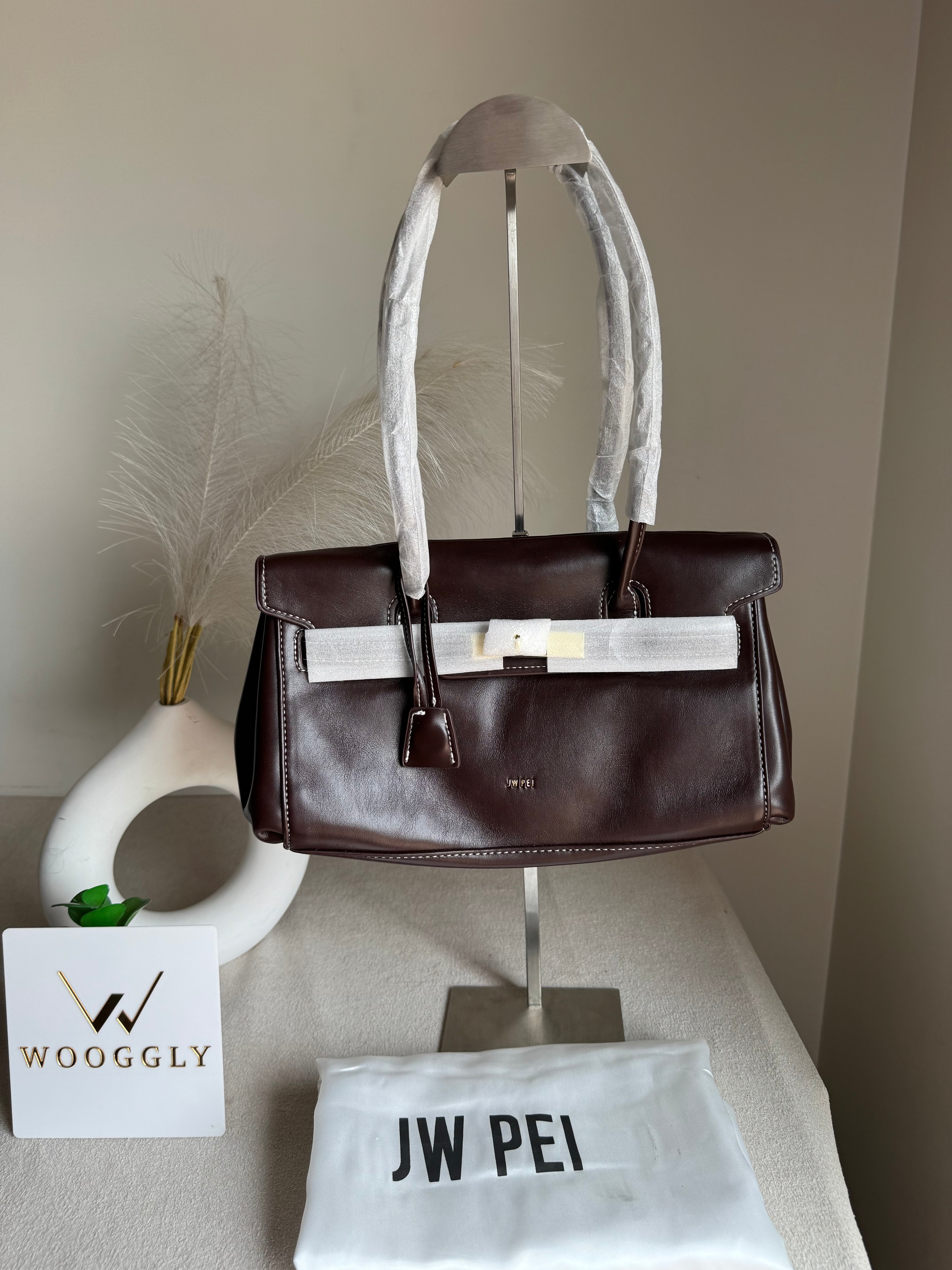 JW PEI High Quality Yara Shoulder Bag - Dark Brown