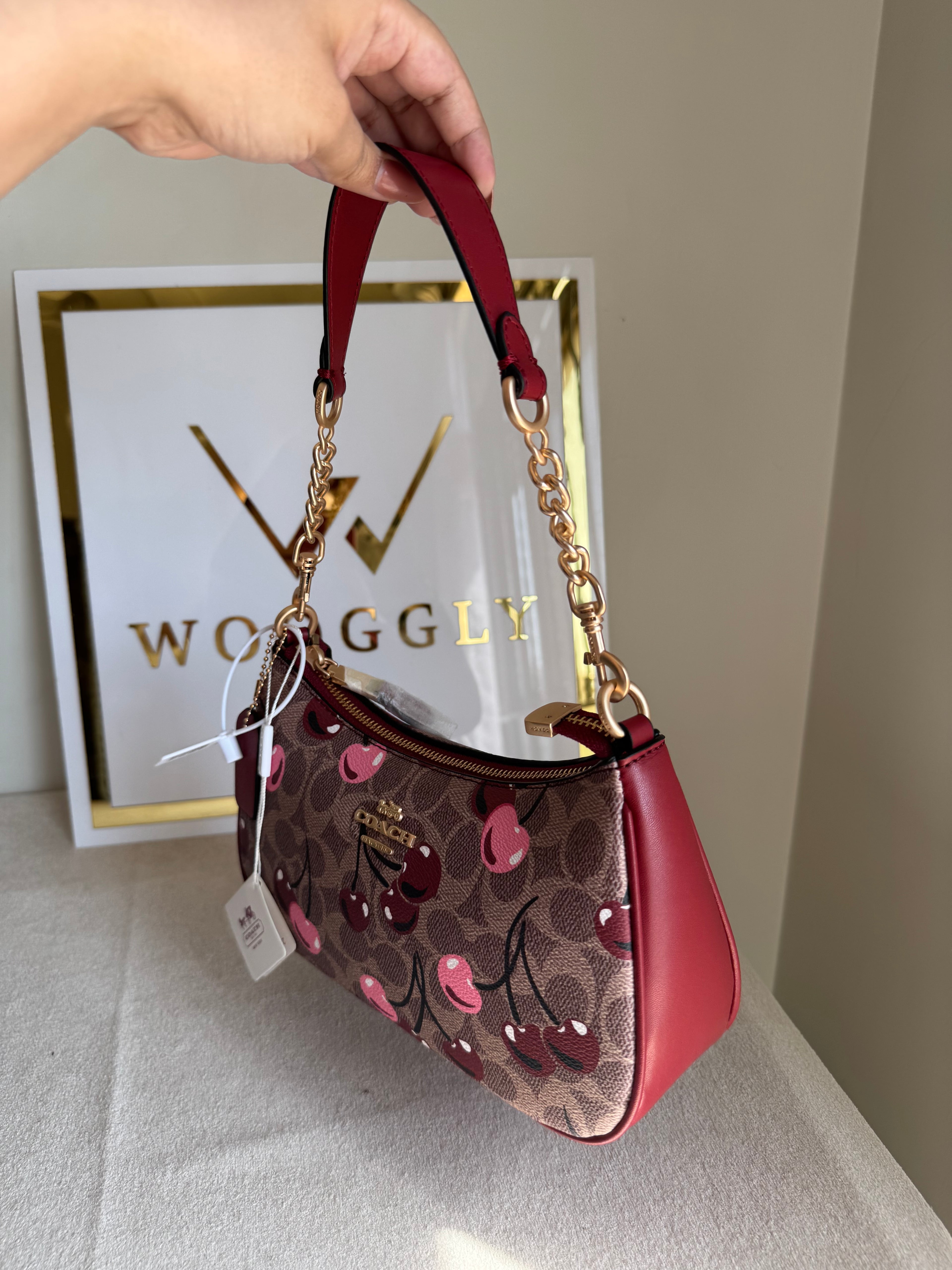COACH TERI PREMIUM Maroon with Cherries - BOX PACKING