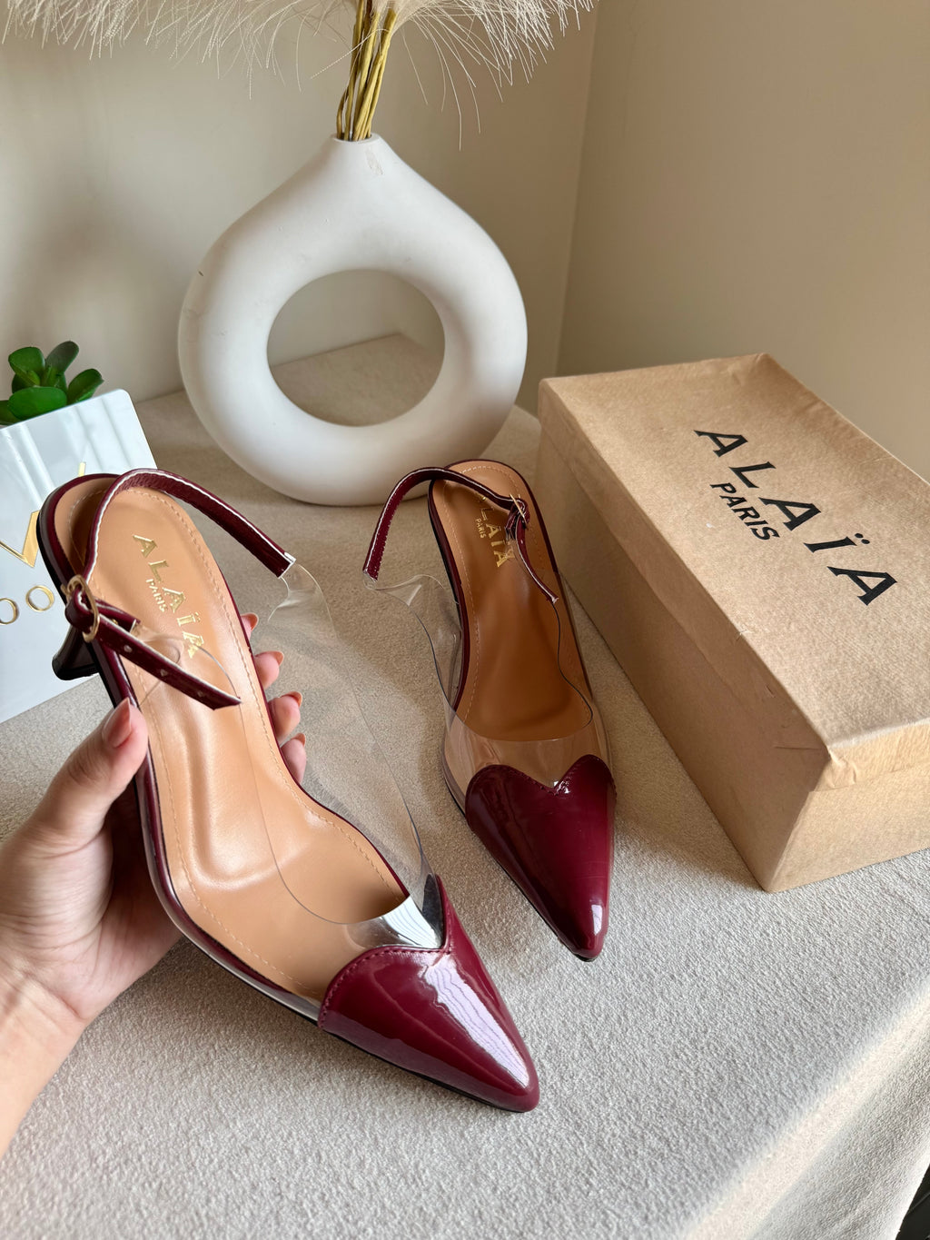 Alaia Paris Heels - Burgandy