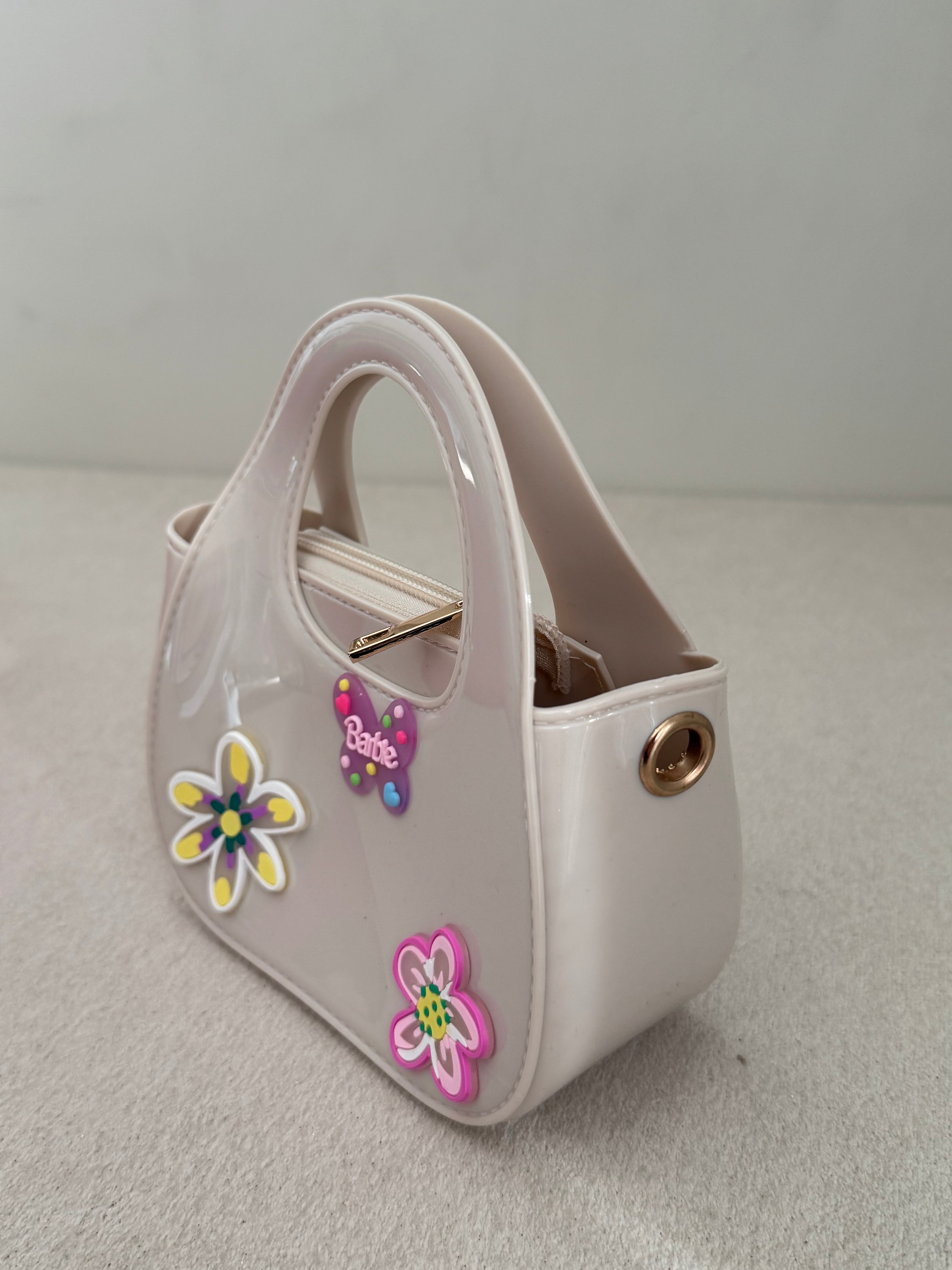 Cute Kids Barbie Bag with Chain - Beige