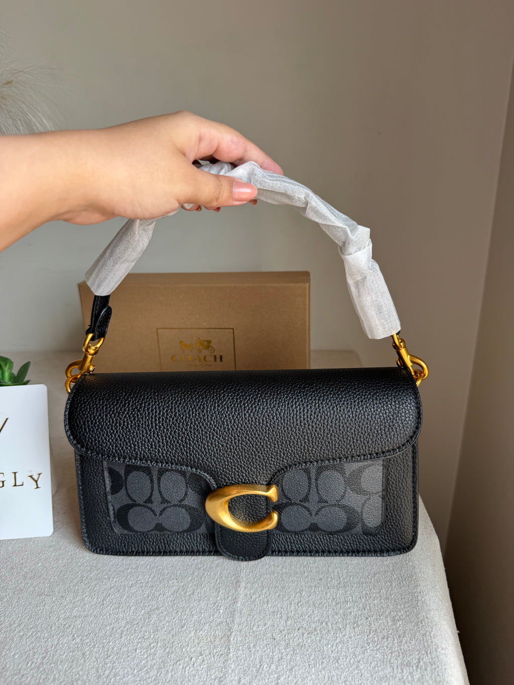 COACH TABBY Black & Grey Good Quality -  BOX PACKING