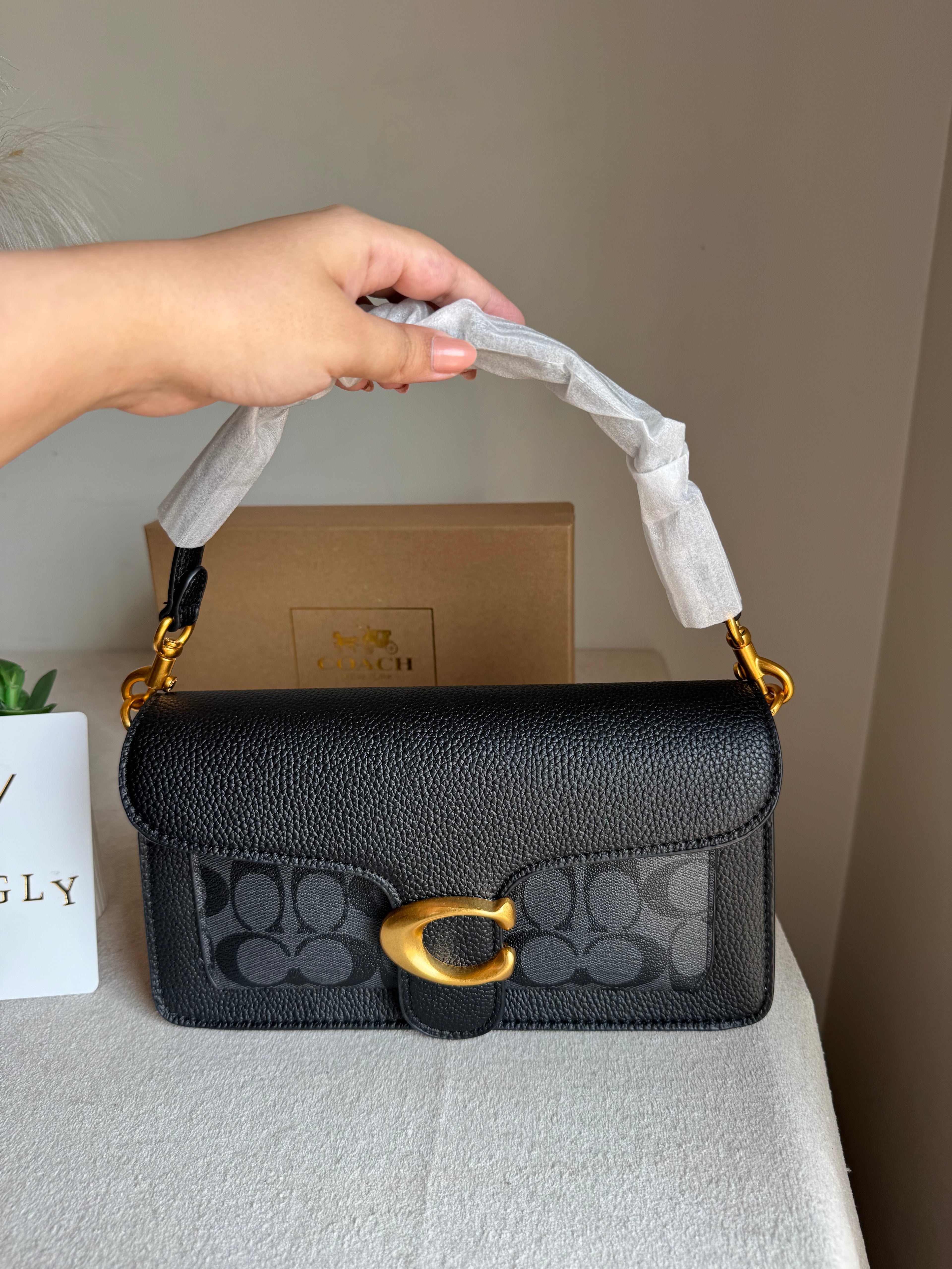 COACH TABBY Black & Grey Good Quality -  BOX PACKING