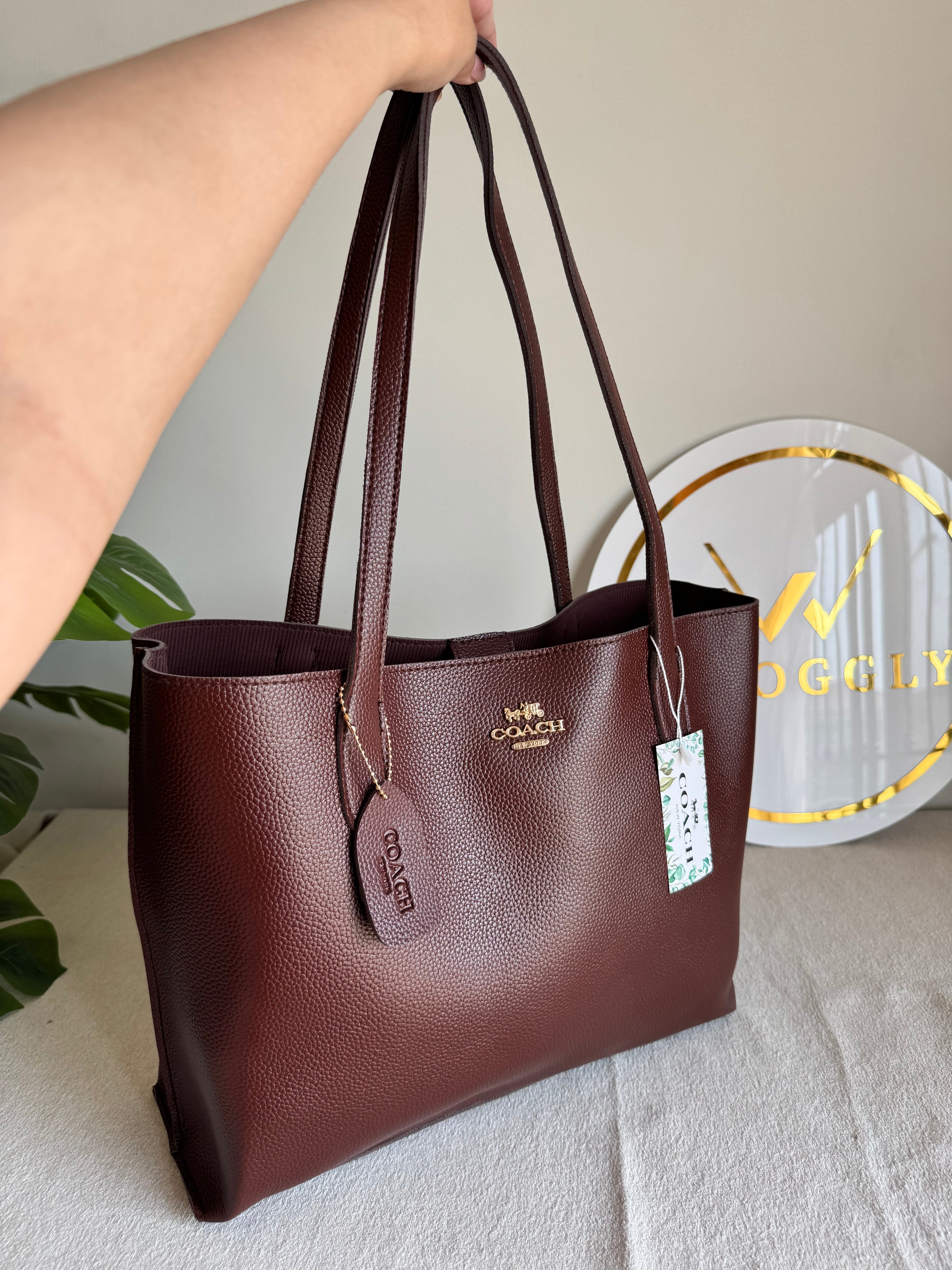 COACH Solid Tote Bag - Chocolate Brown