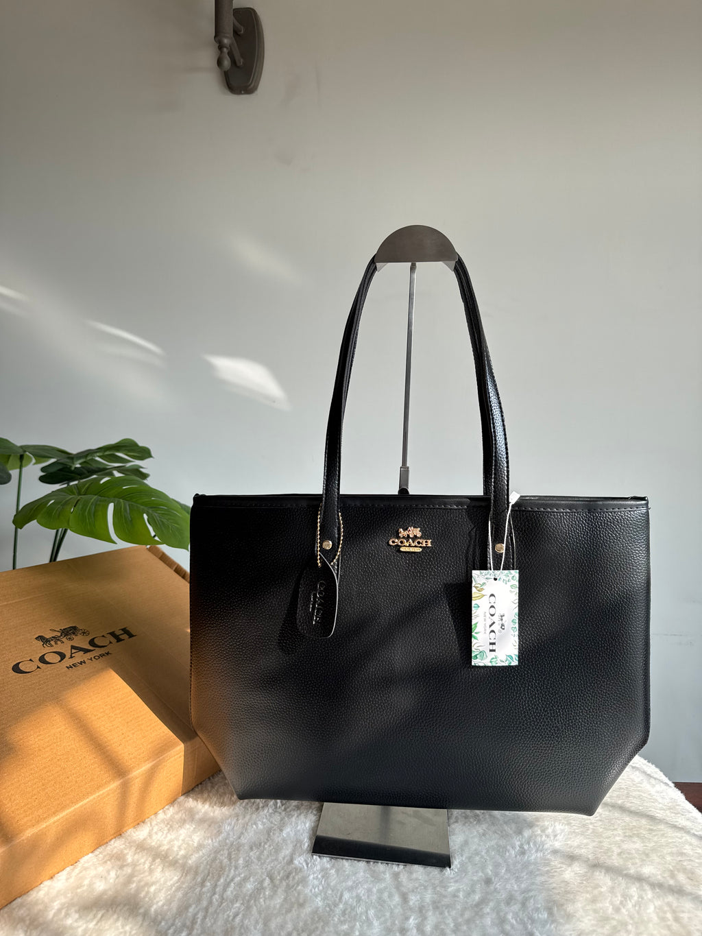 COACH City Tote Bag PREMIUM - Black (BOX PACKING)