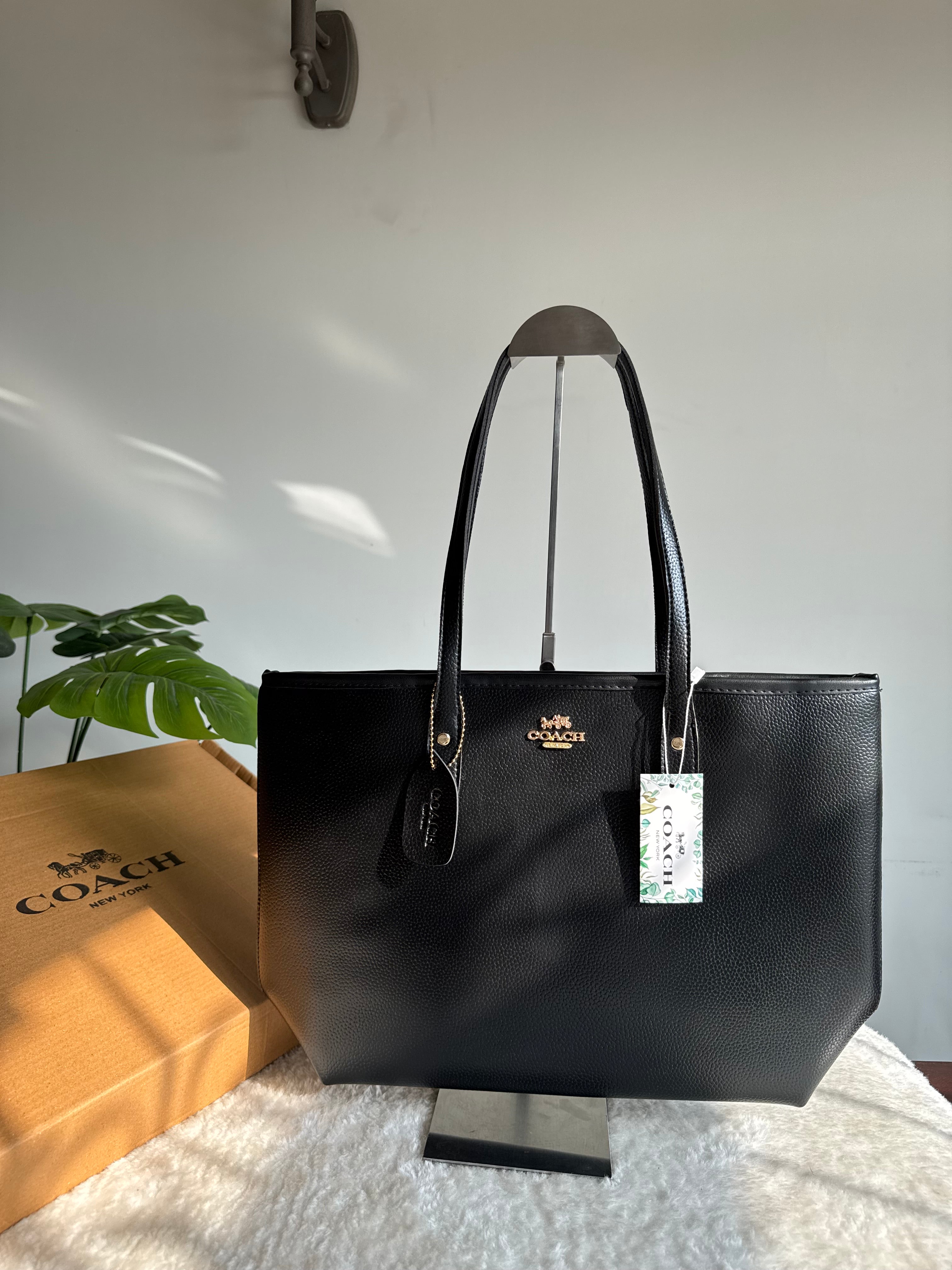 COACH City Tote Bag PREMIUM - Black (BOX PACKING)
