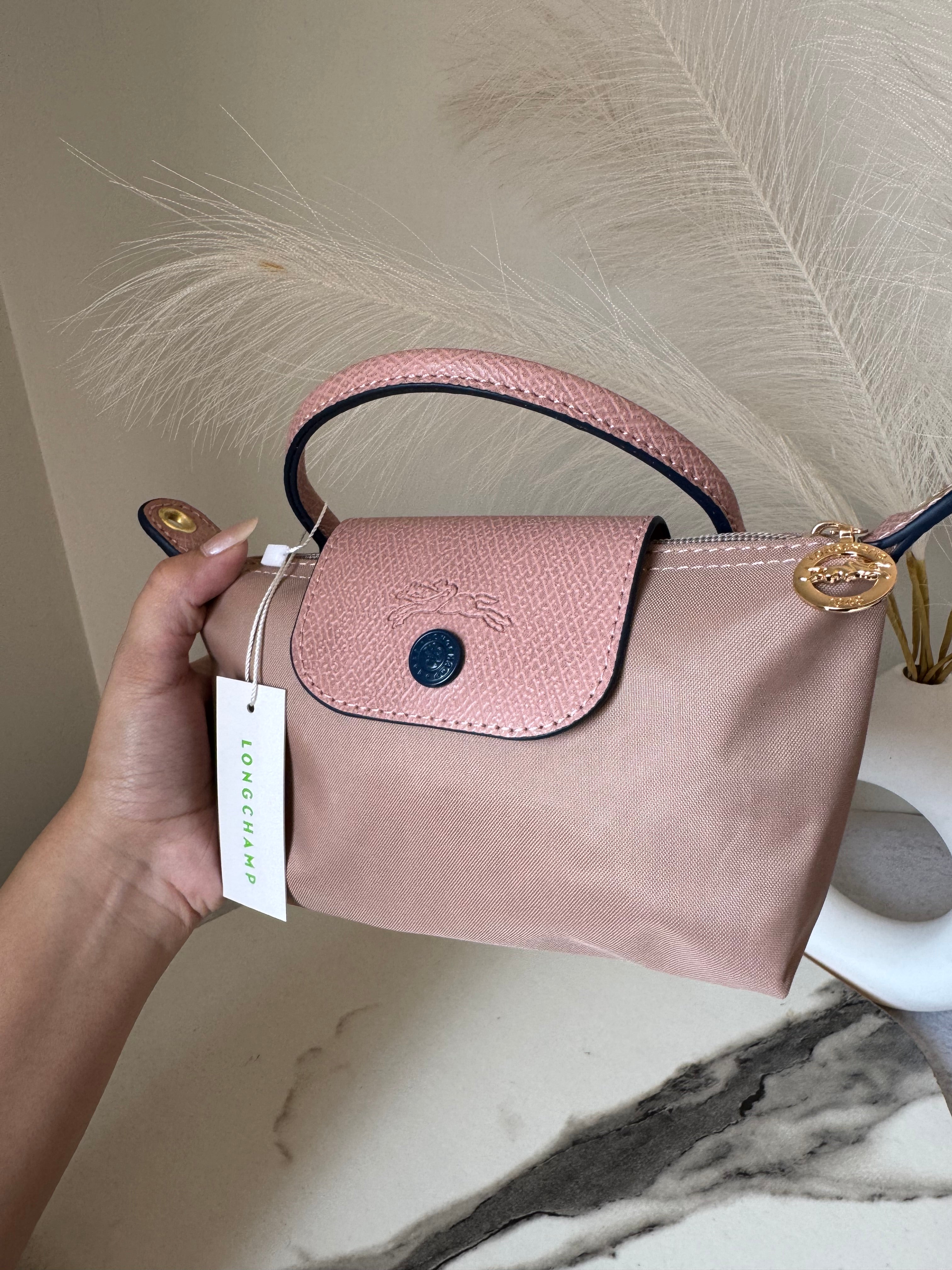 LongChamp Crossbody Bag with Strap - Light Pink (WITH BRAND LOGO)