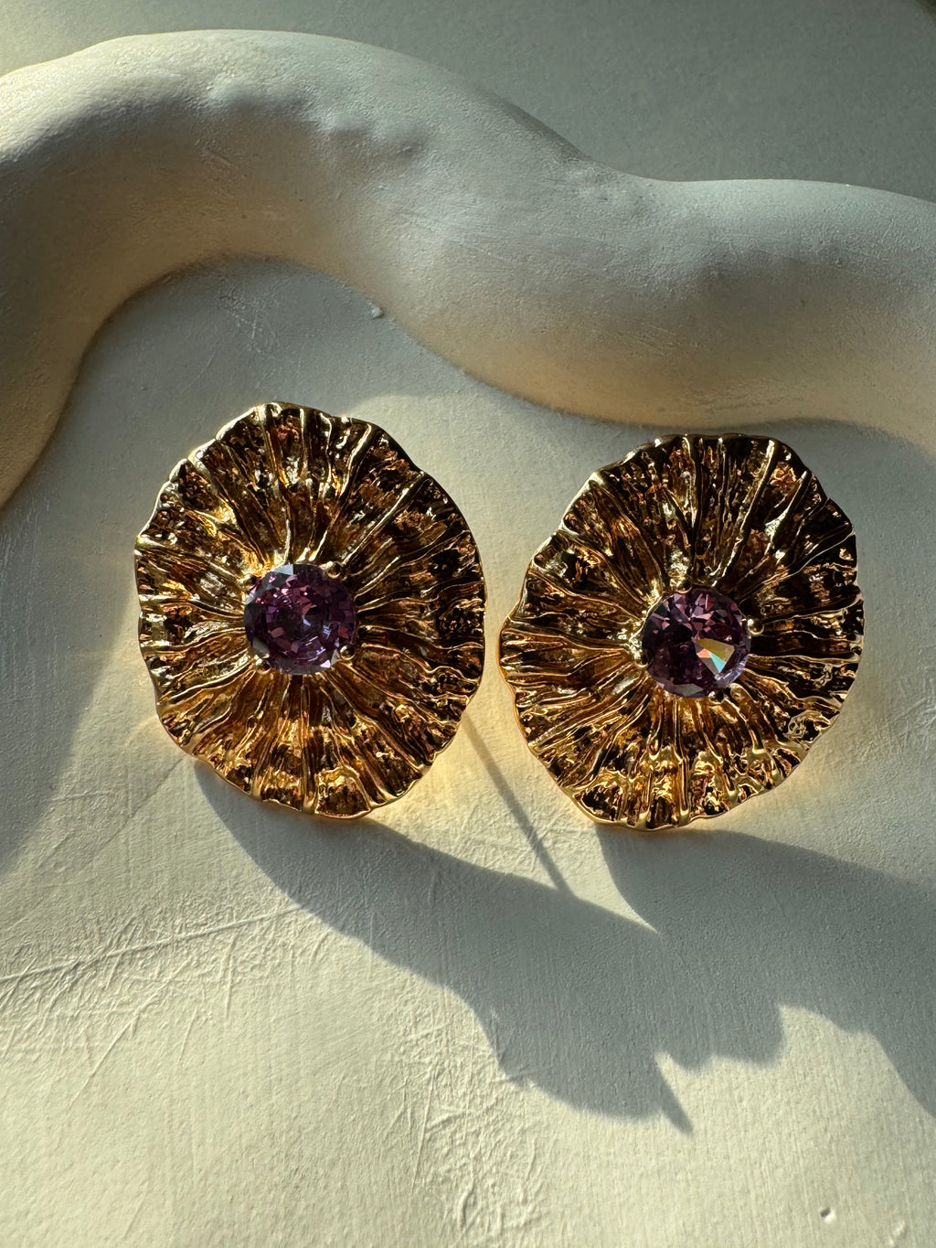 Lilac Gold Earrings - 18K Gold Plated