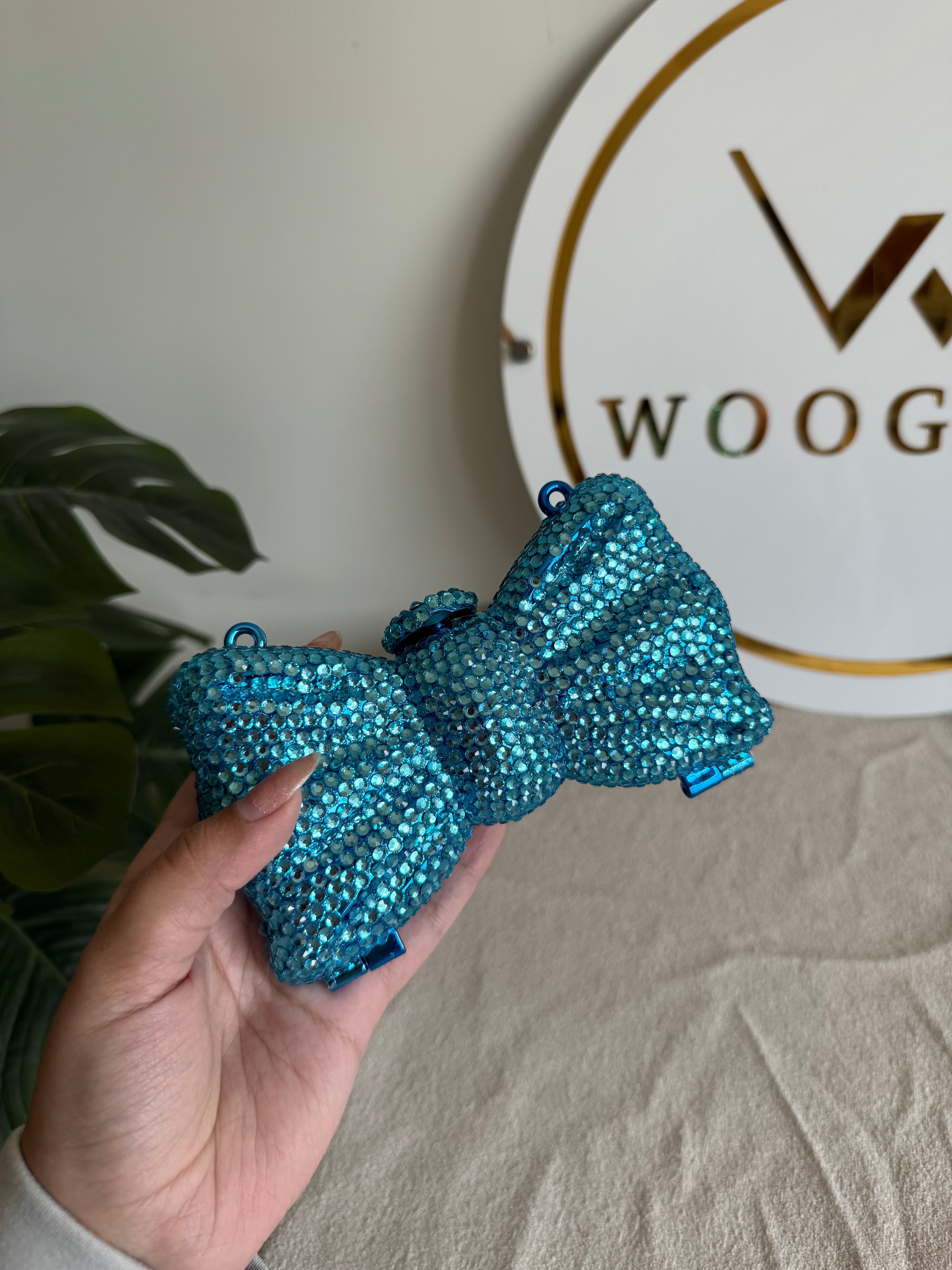 Swarovski Bow Clutch - Blue