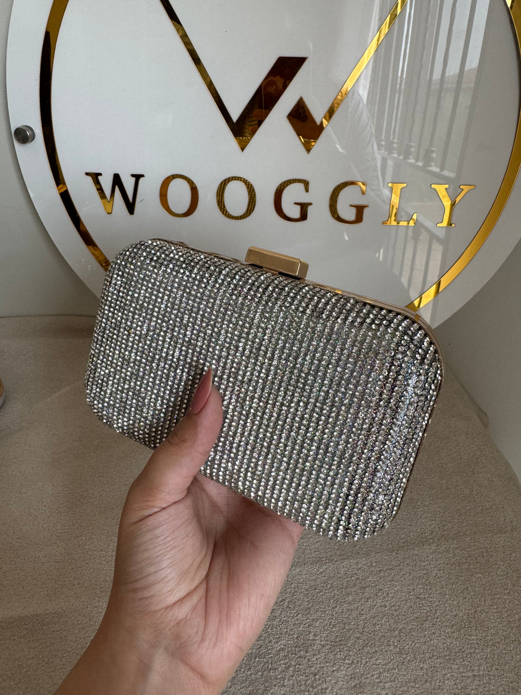 Mehar Shimmer Clutch - Silver