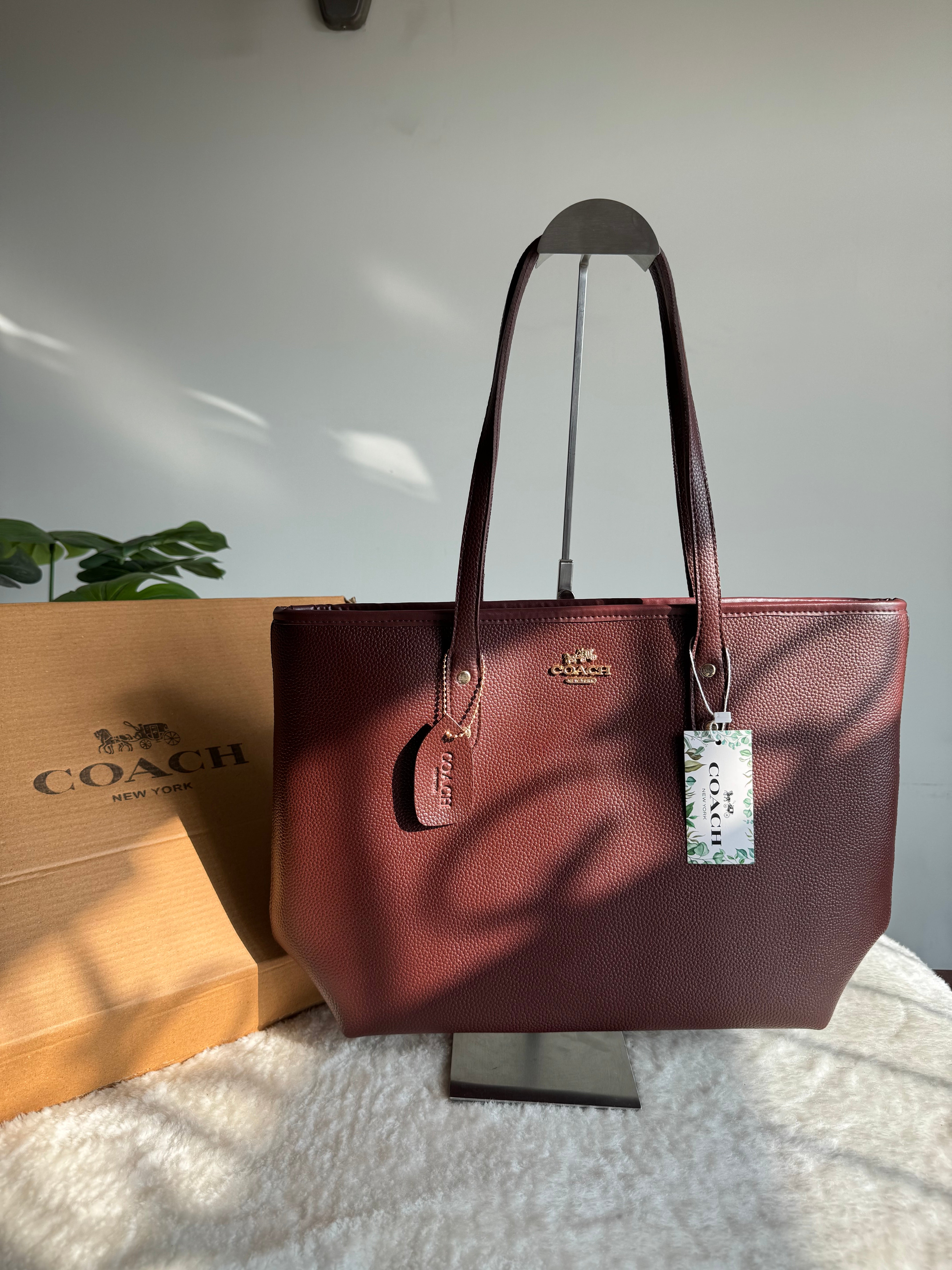 COACH City Tote Bag PREMIUM - Chocolate Brown (BOX PACKING)