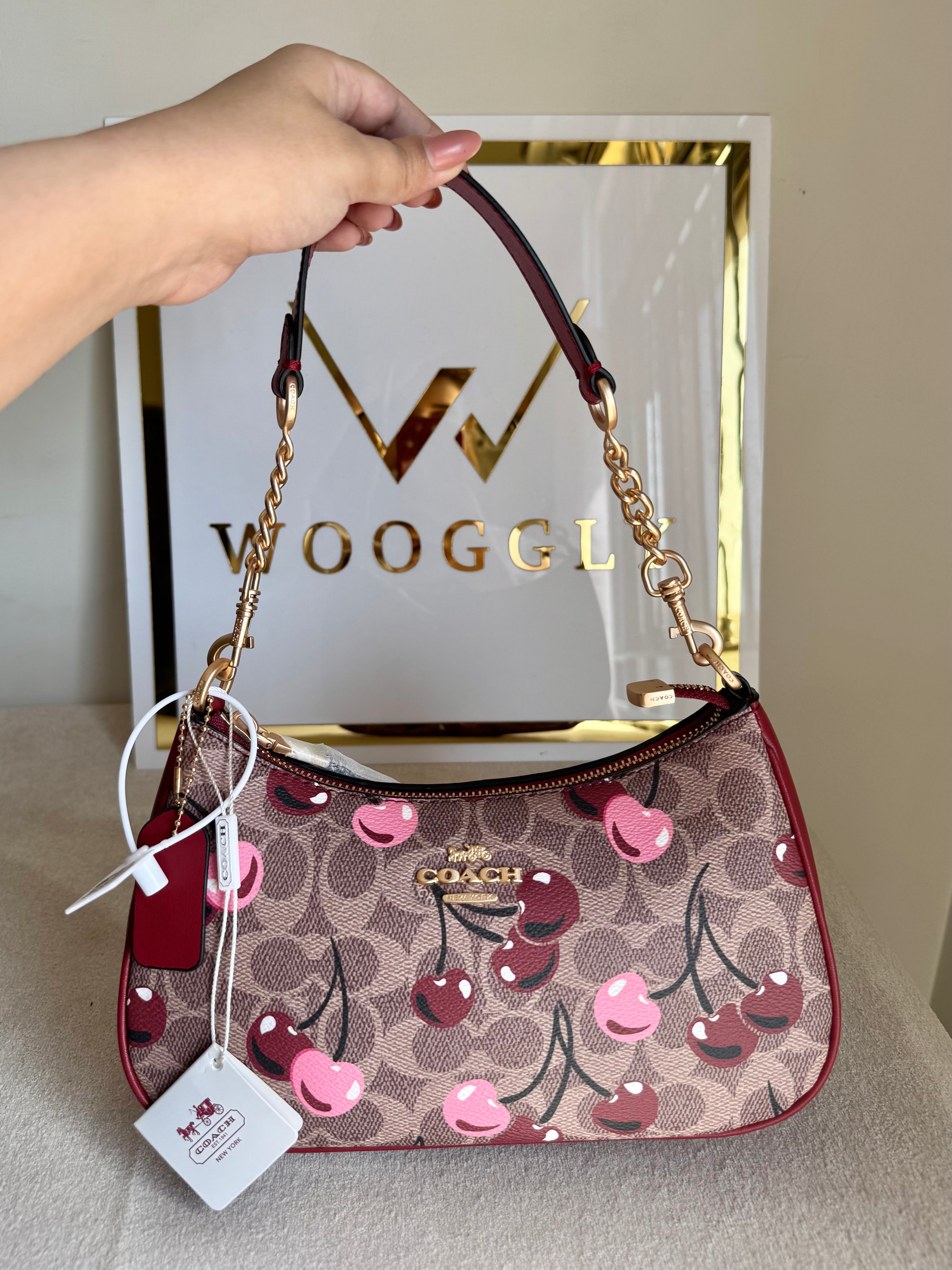 COACH TERI PREMIUM Maroon with Cherries - BOX PACKING