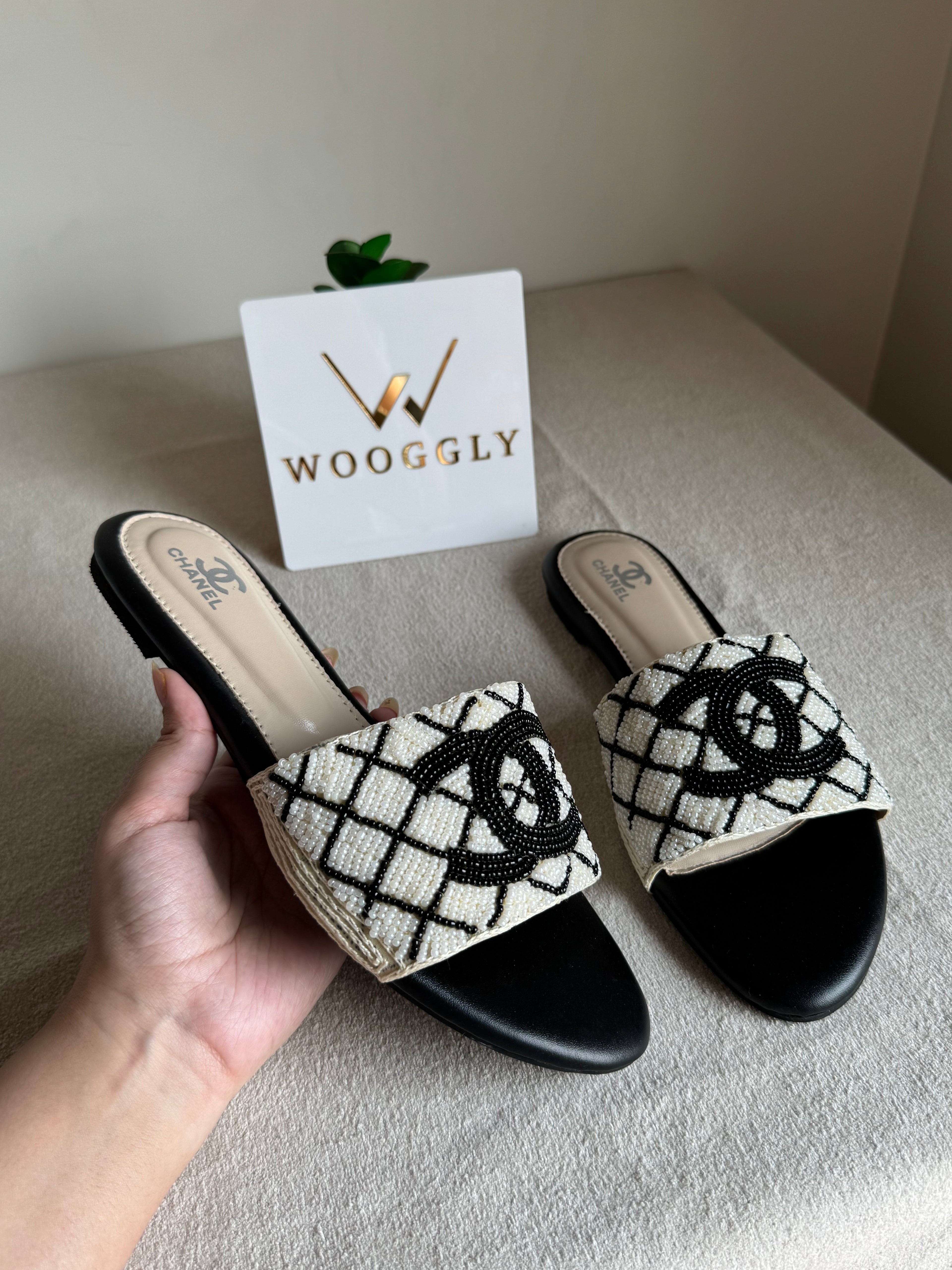 Chanel Slides - Black & White