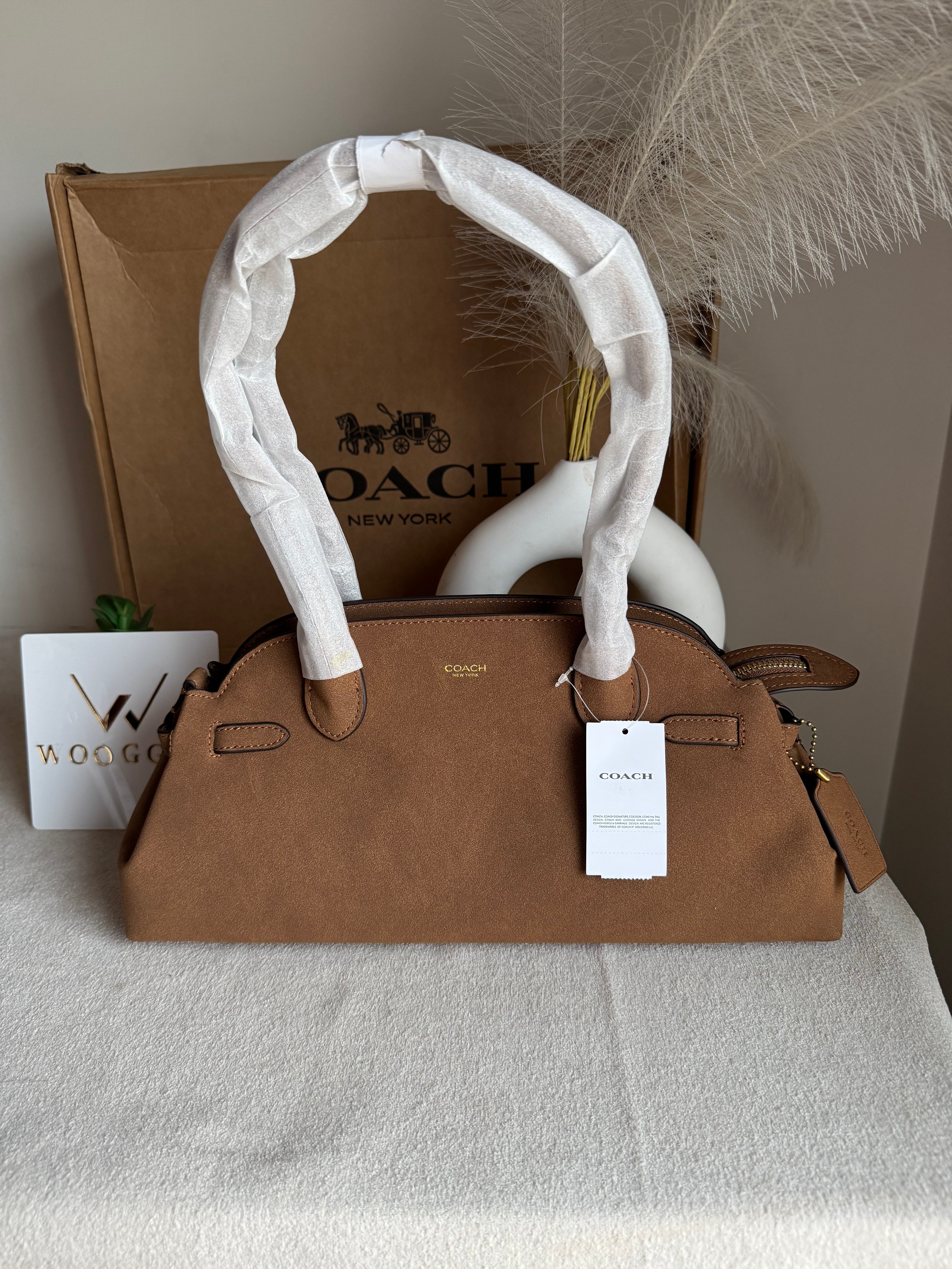 COACH Empire Bag EXTREMELY PREMIUM (Suede Brown) - BOX PACKING