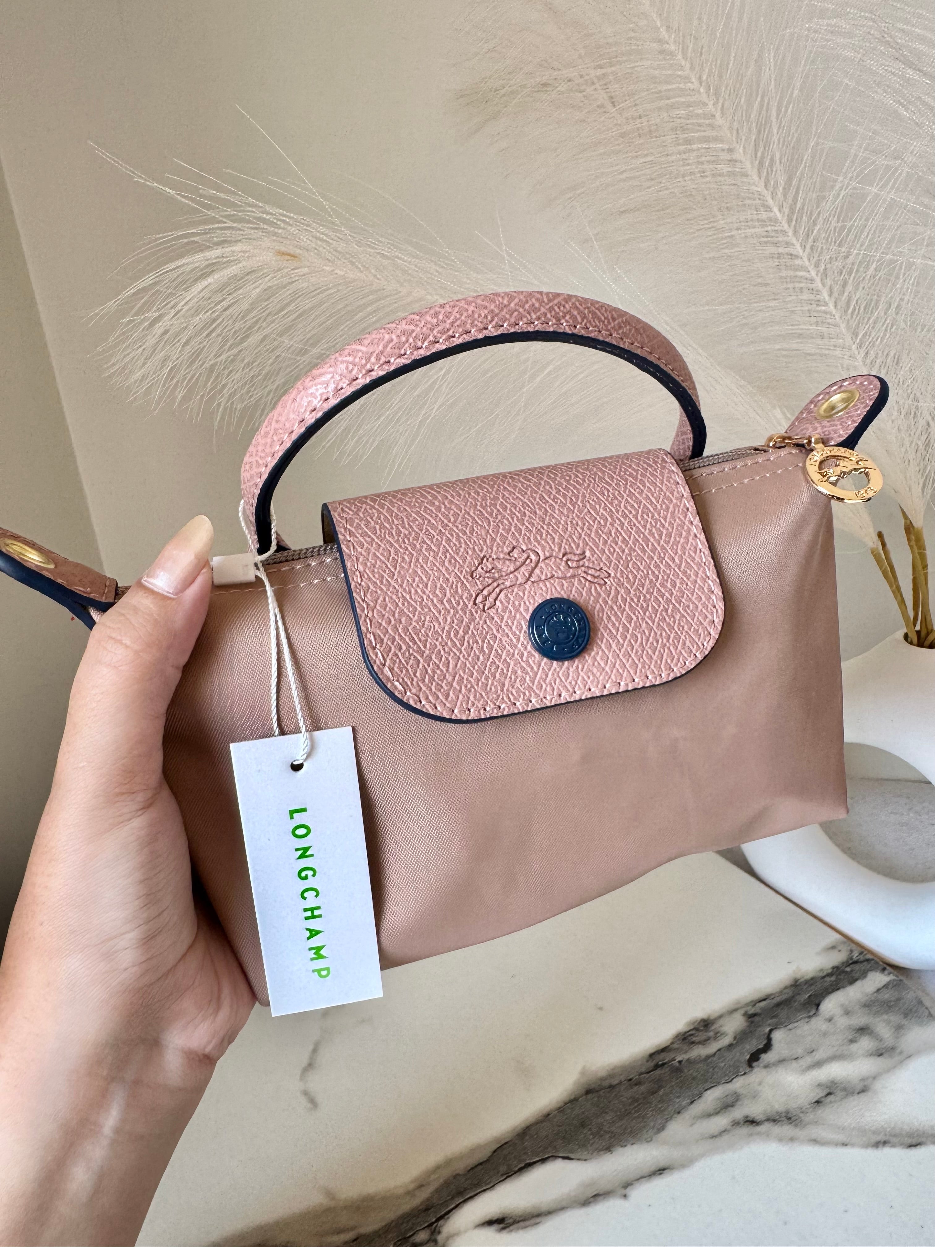 LongChamp Crossbody Bag with Strap - Light Pink (WITH BRAND LOGO)