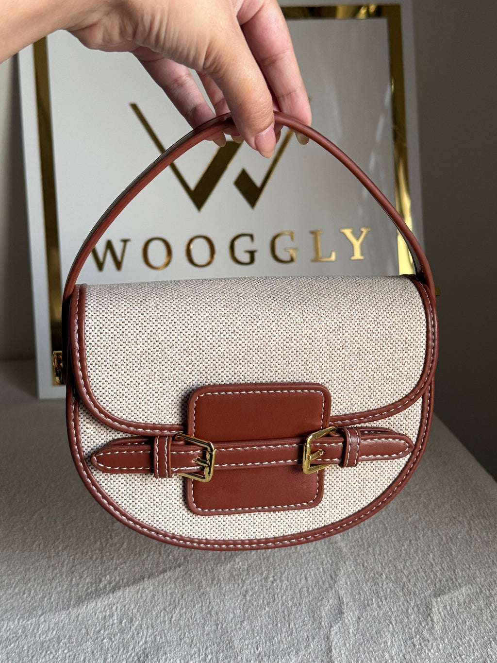 Statement Bag - Brown with Jute